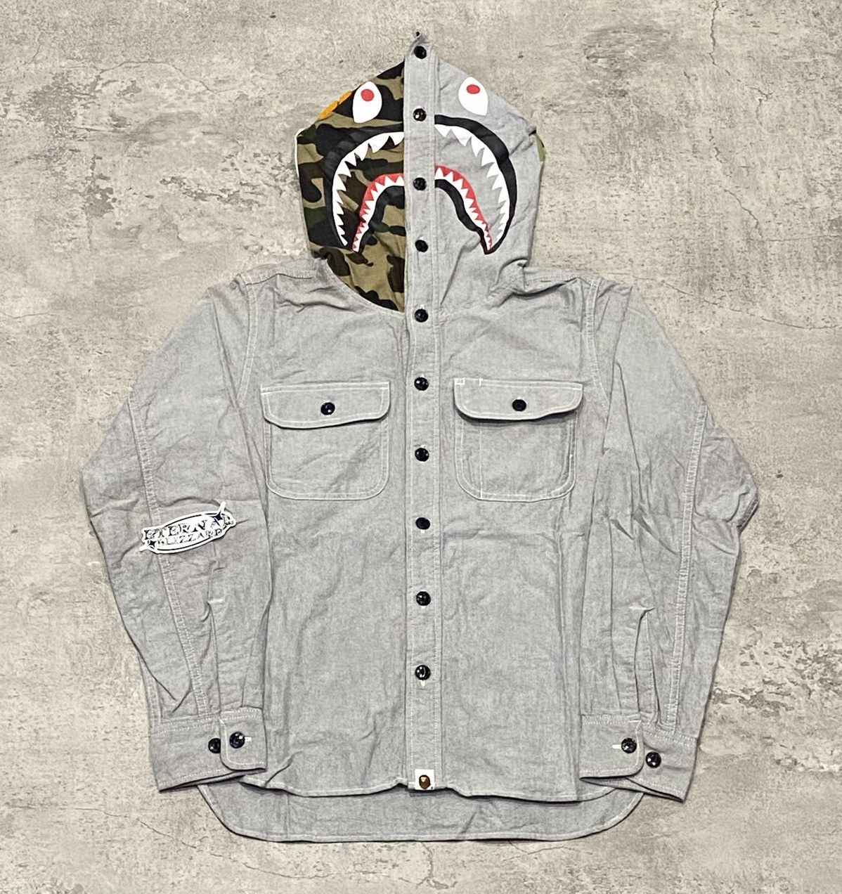 Bape Bape Shark Shirt Gray Size US S / EU 44-46 / 1 - 1 Thumbnail