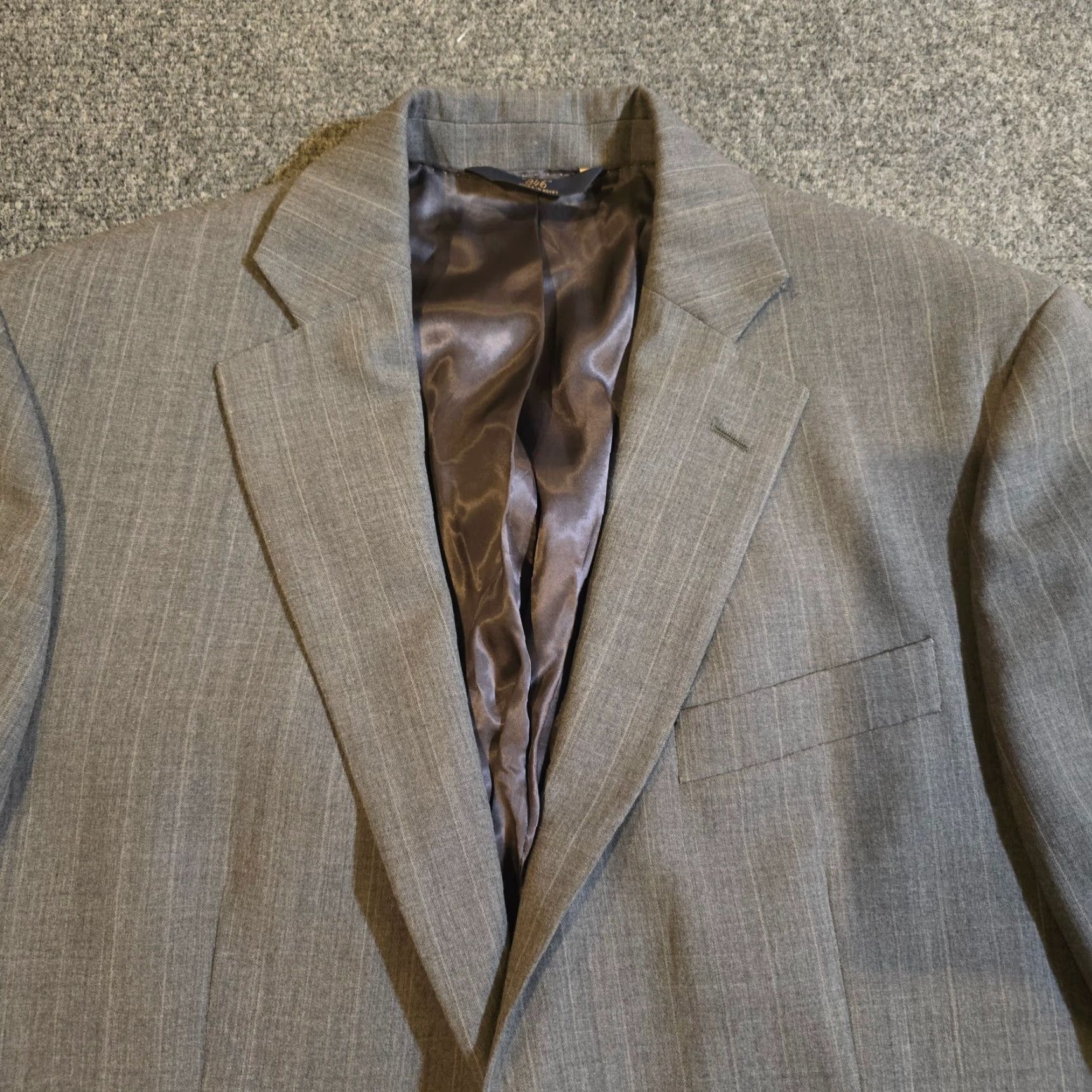 Brooks Brothers VINTAGE Brooks Brothers Jacket Mens 40R Gray Pinstripe Wool Stretch Two Button Career Blazer 3-in-1 Mens Size 40R - 2 Thumbnail