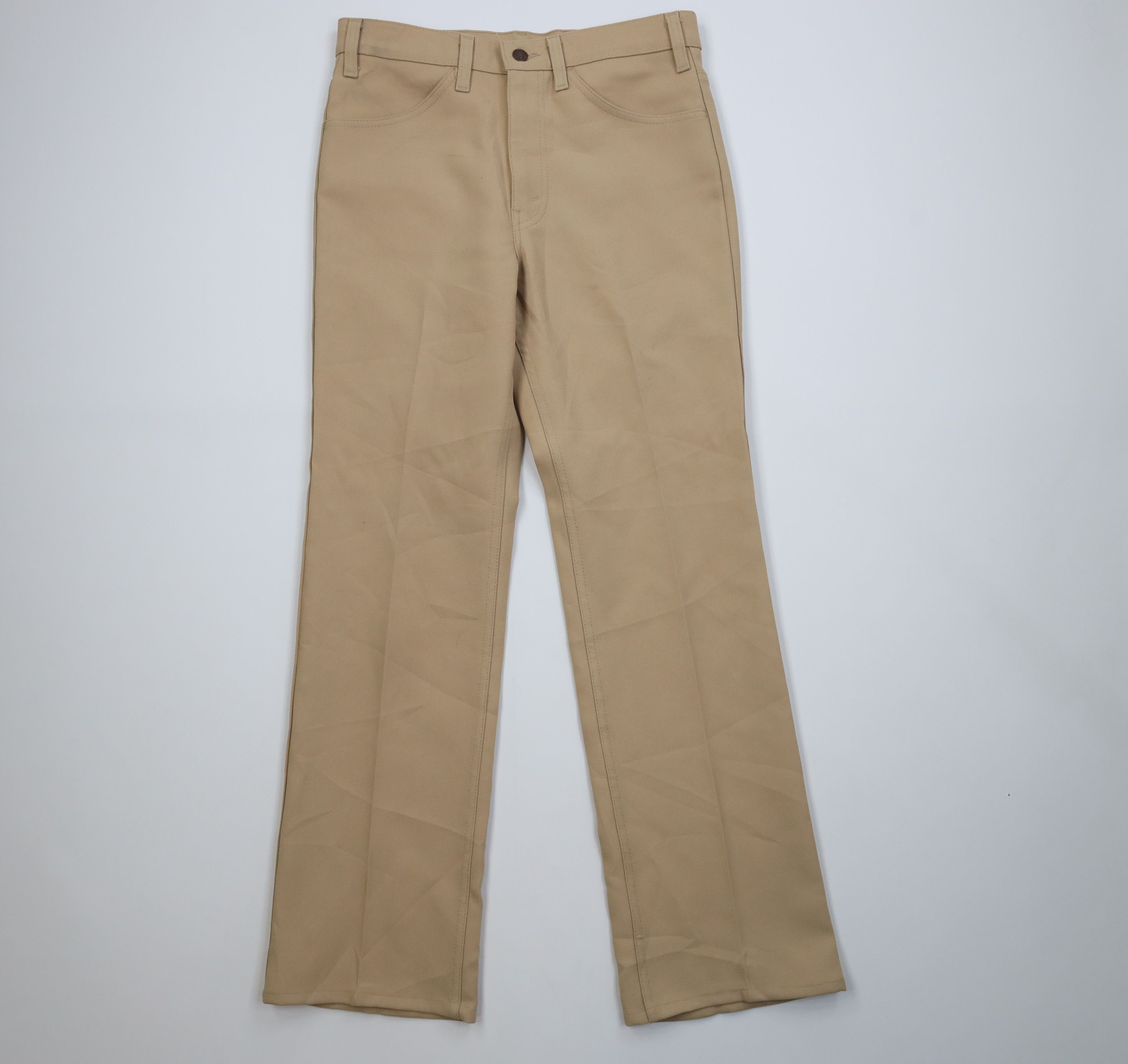 Levi's Vintage 70s Levis Knit Flared Wide Leg Chino Pants Wheat USA Size US 32 / EU 48 - 1 Thumbnail