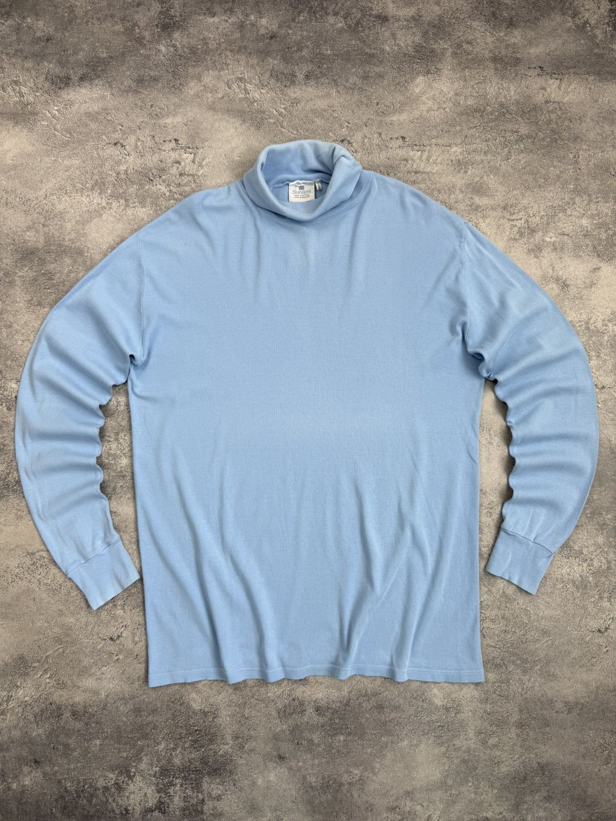 Sunspel Vintage Sunspel Blue Turtleneck Made In England Luxury Size US L / EU 52-54 / 3 - 2 Thumbnail