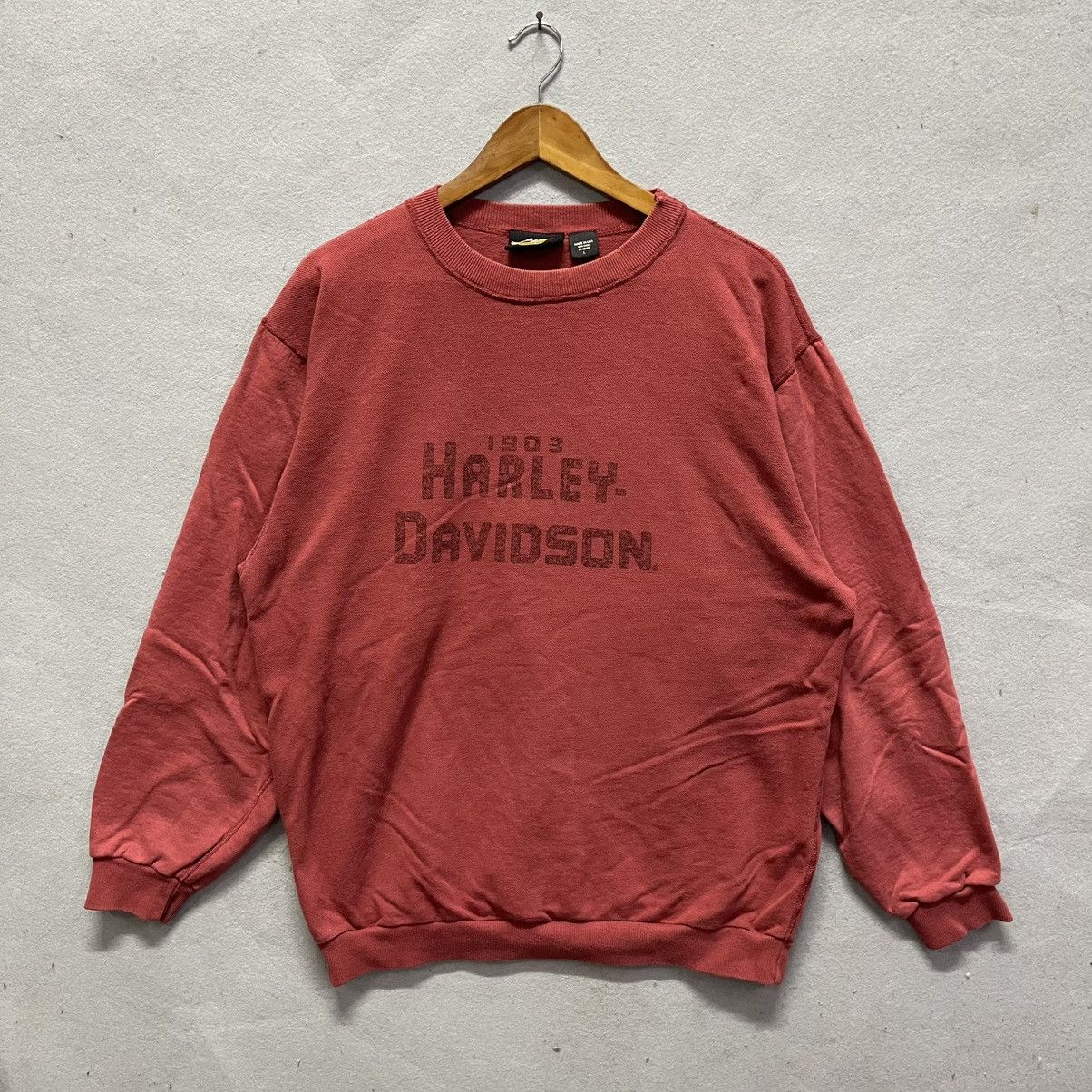 Harley Davidson 90s Harley-Davidson Faded Red Crewneck Sweatshirt Size US L / EU 52-54 / 3 - 1 Thumbnail