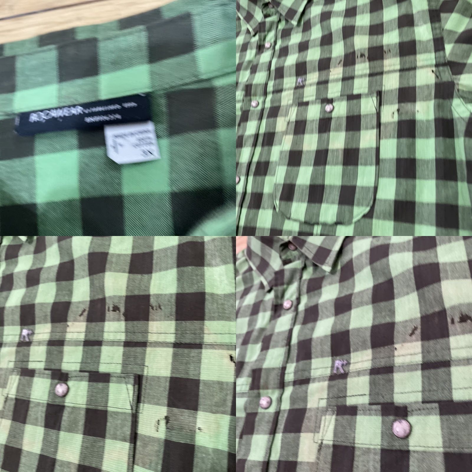 Rocawear VINTAGE Rocawear Shirt Men 3XL Plaid Distressed Green Black Snap Button-Up Short Sleeve Collared 90s Grunge Hip Hop Size US XXL / EU 58 / 5 - 9 Thumbnail
