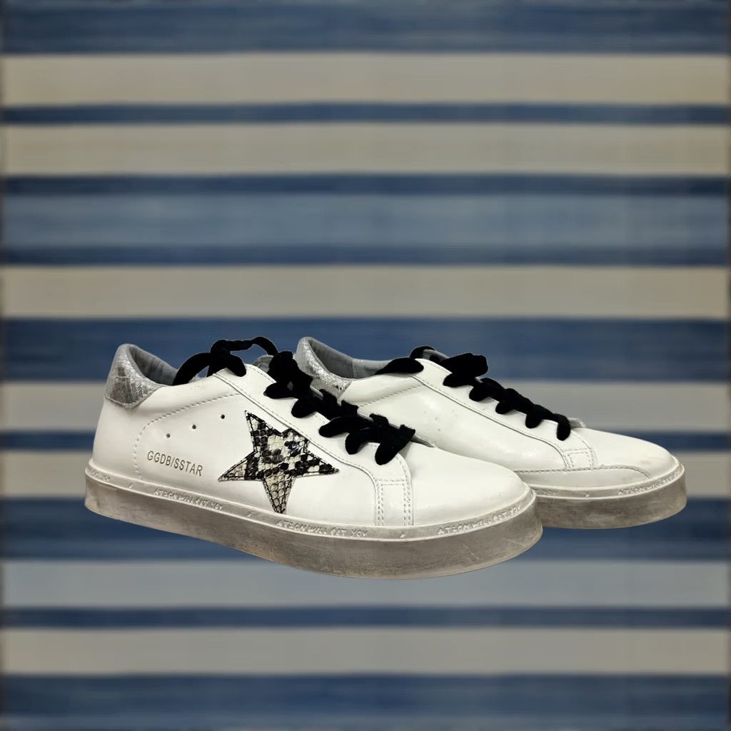 Golden Goose Golden Goose Superstar Sneaker White Silver Snake Classic Size 40 Womens Athletic Size US 9 / IT 39 - 1 Thumbnail