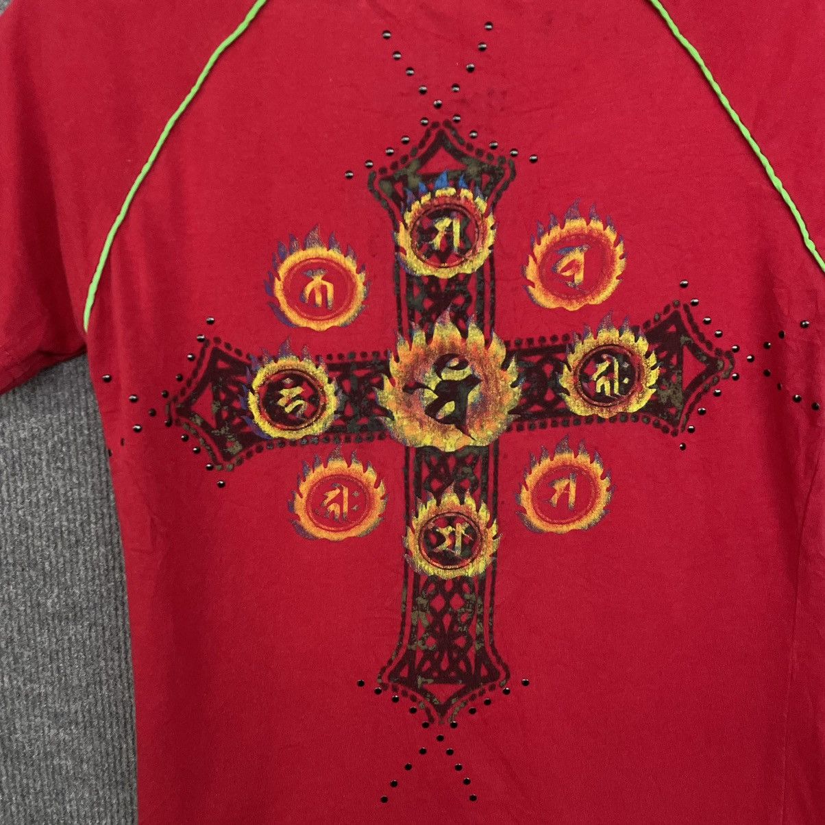 Affliction × If Six Was Nine Big Cross Affliction Chrome Heart Style Cyber Gothic Tee Size US XS / EU 42 / 0 - 2 Thumbnail