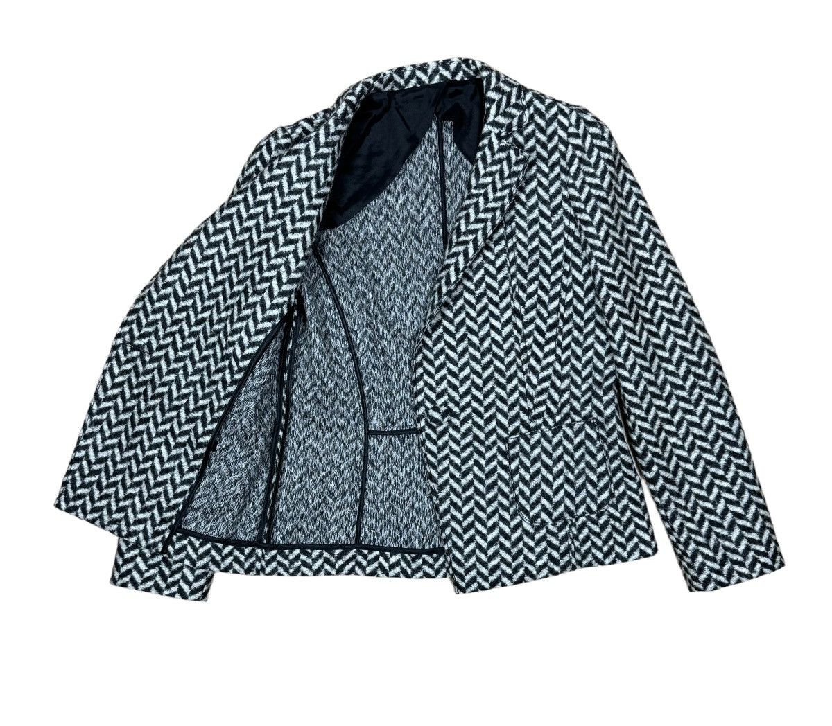 Max Mara Blazer Jacket Geometric Pattern Wool size US 14