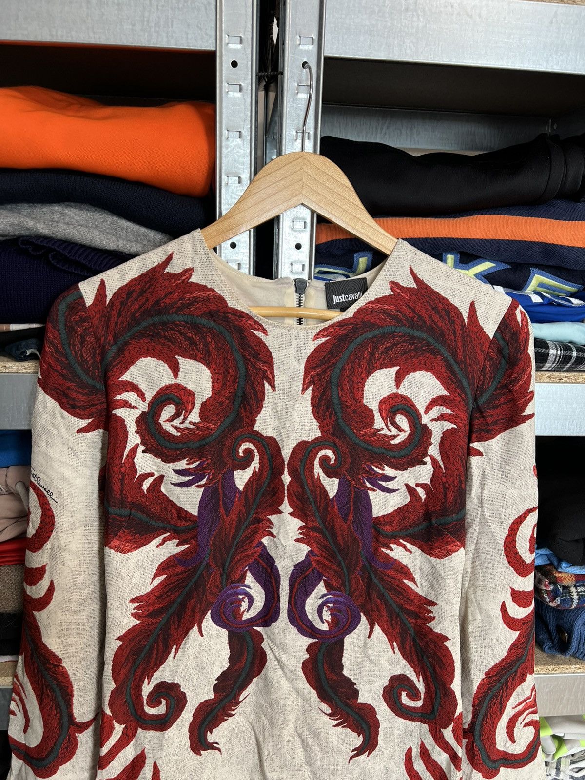 Designer × Just Cavalli Just Cavalli Women’s Printed Long Sleeve Zip Dress Size 40 Size S / US 4 / IT 40 - 5 Thumbnail