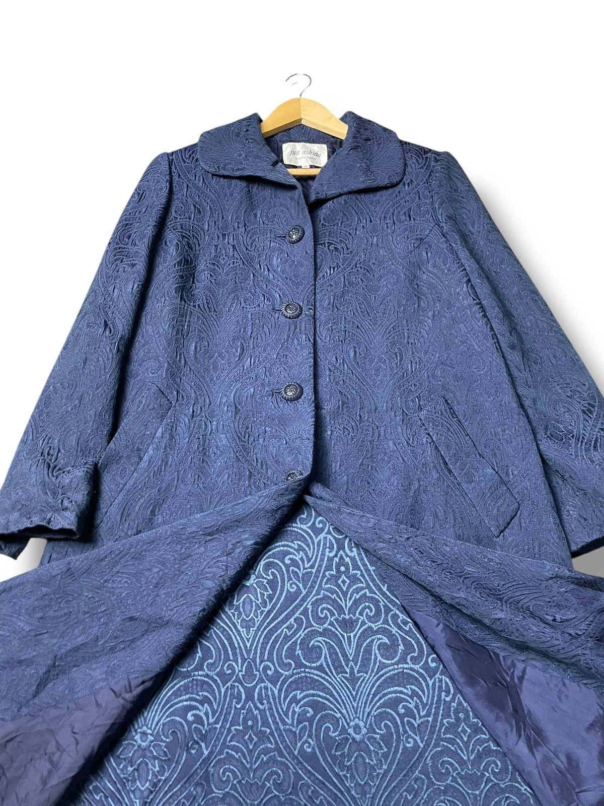 Japanese Brand × Vintage Jun Ashida Brand Embossed Long Coat (64) Size M / US 6-8 / IT 42-44 - 6 Thumbnail