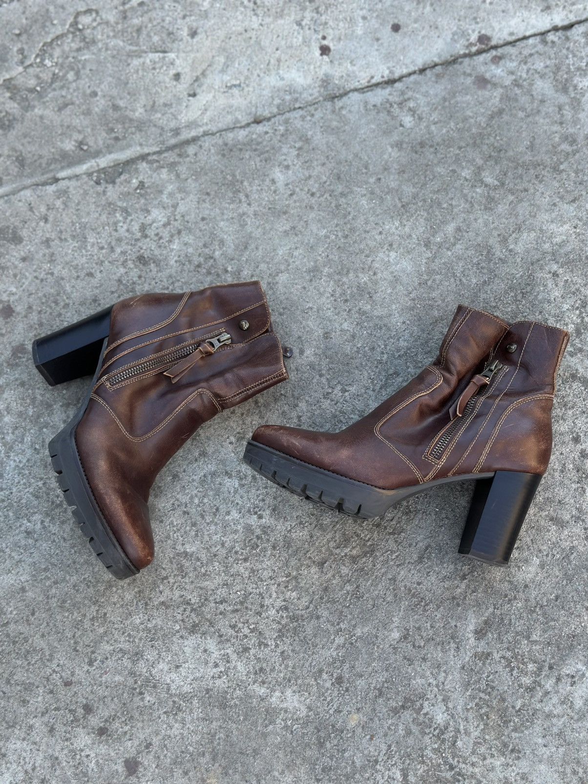 Japanese Brand × Leather Vintage Japanese Style Heels Leather Boots Nero Giardini Y2K Size US 8 / IT 38 - 2 Thumbnail