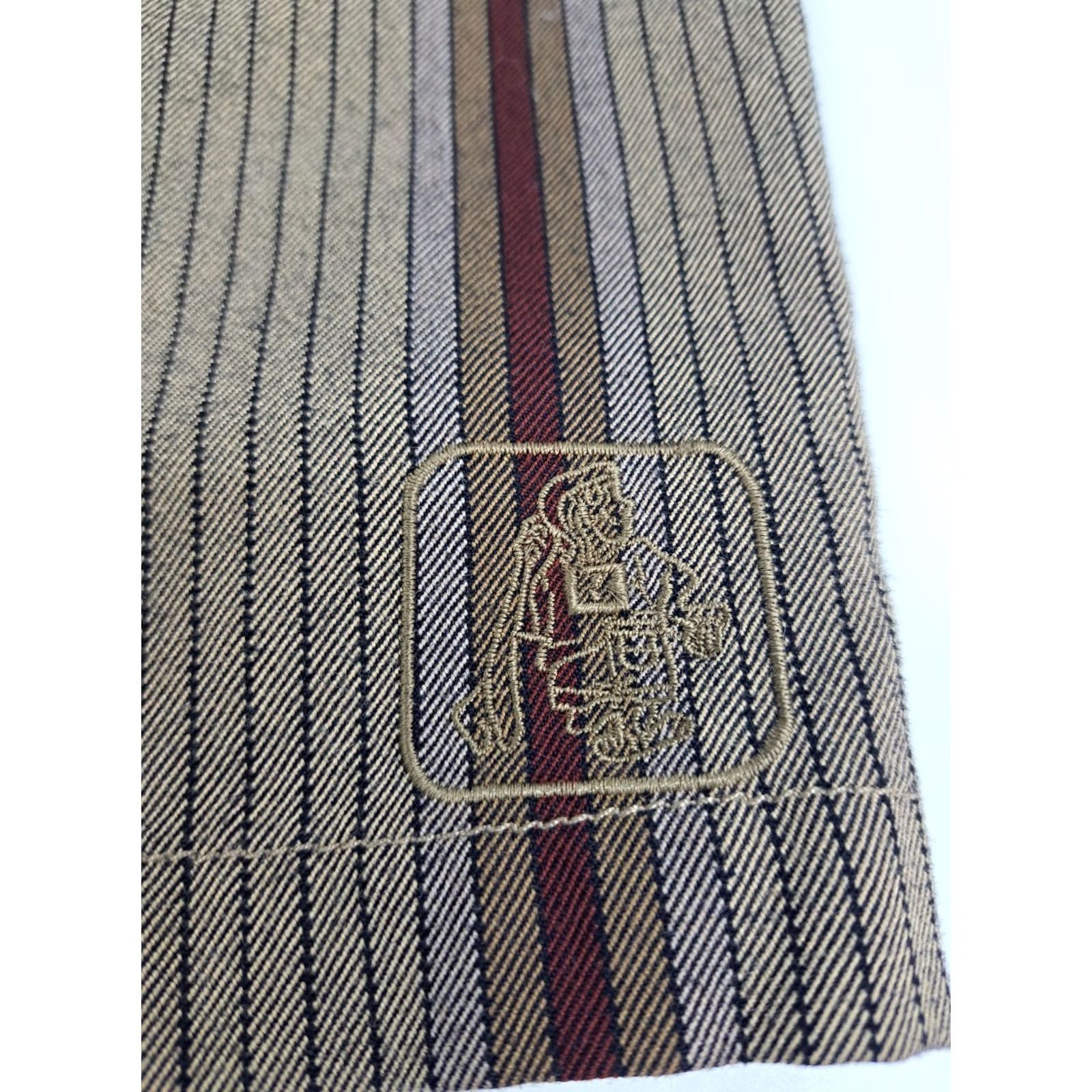 Katin Katin Surf Co Bermuda Shorts Mens 33 Brown/Maroon Striped Button Pocket Embroidered 11in Inseam Regular Fit Beach Size US 33 - 4 Thumbnail