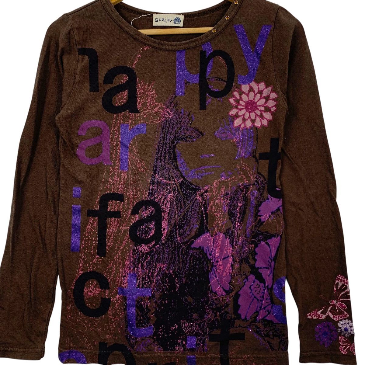 Japanese Brand SCOLAR Japanese Brand Floral And Girl Pop Art Shirt Size XS / US 0-2 / IT 36-38 - 4 Thumbnail
