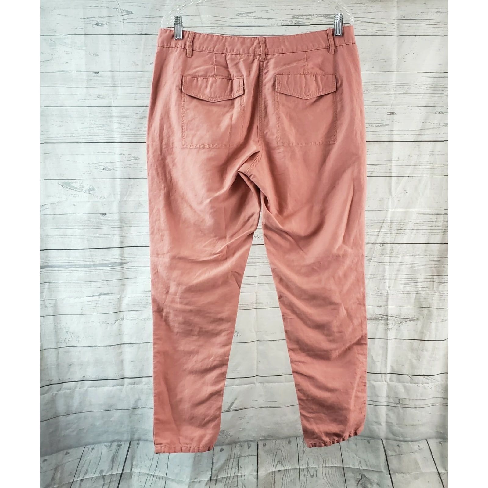 Ann Taylor VINTAGE? NO — Ann Taylor LOFT Womens Pants 8 Pink Linen Blend Tapered Leg Mid Rise Linen Blend Pants 8 Pink Mens Womens Girls? Size 30" / US 8 / IT 44 - 3 Thumbnail