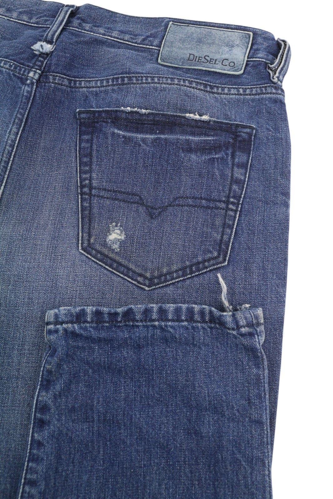 Diesel MHARKY 080AH W34 Blue Faded Distress Cropped Jeans 89136 Size US 34 / EU 50 - 6 Thumbnail