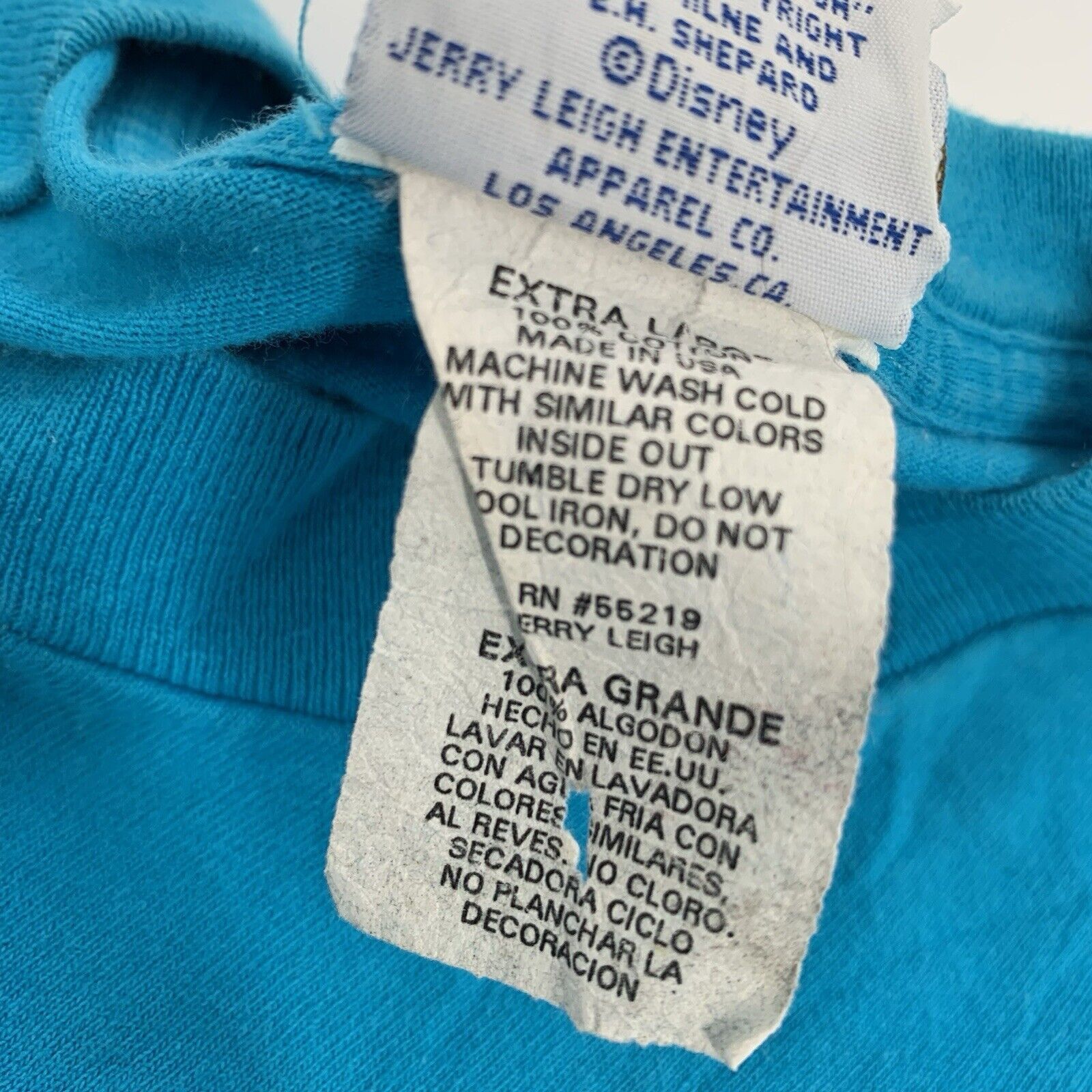 Disney Vintage 1990s Pooh and Friend Disney T-Shirt Bright Blue Size US XL / EU 56 / 4 - 8 Thumbnail