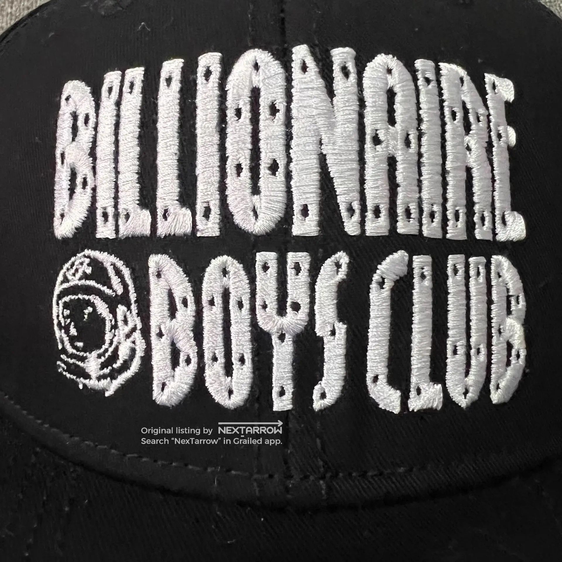 Bbc Classic Embroidered Logo Flat Brim Baseball Cap Q7 in Black, Men's — image 6 of 6