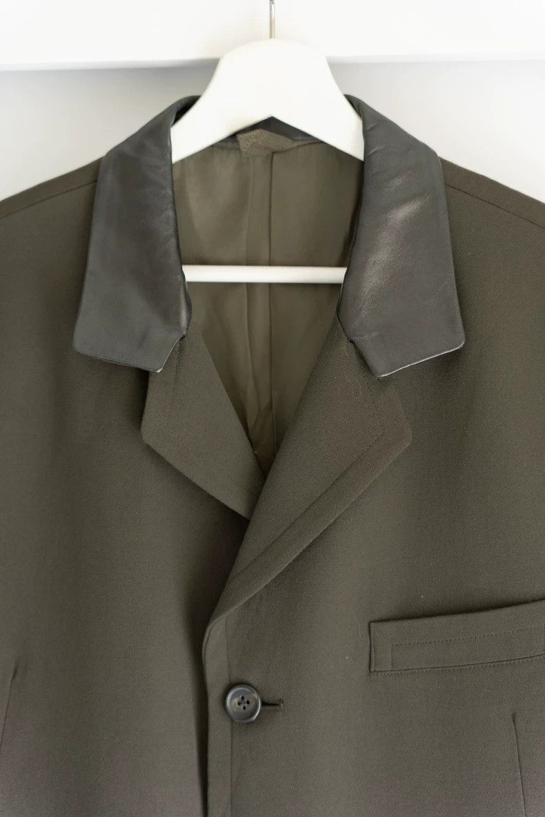 Yohji Yamamoto Yohji Yamamoto size m 91aw 6.1 Sheepskin Collar Dark Green Size 36R - 3 Thumbnail