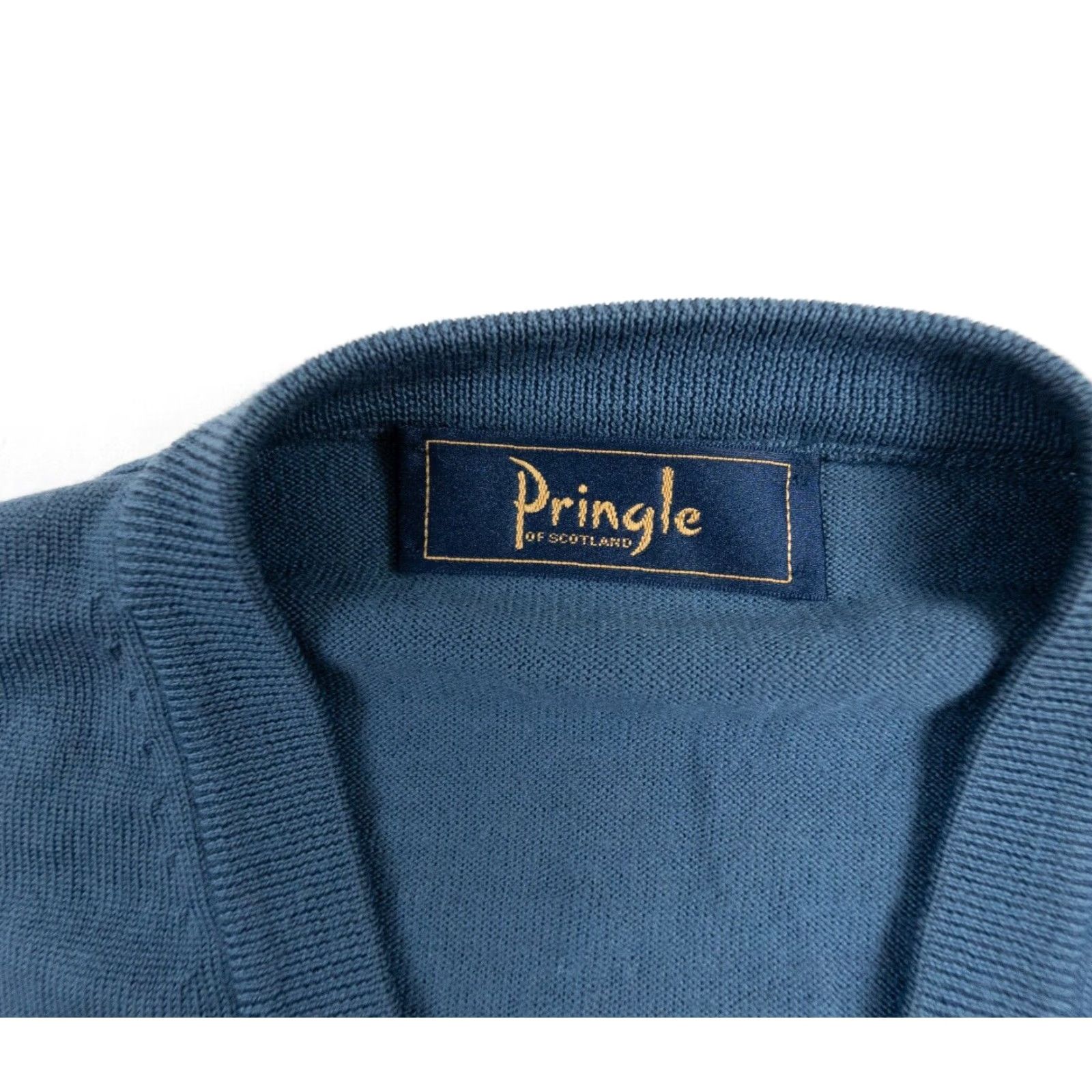 Vintage Pringle Sweater Vest Mens 40 Blue Wool Knit Pullover Sleeveless V-Neck Mens Size US XXS / EU 40 - 6 Thumbnail