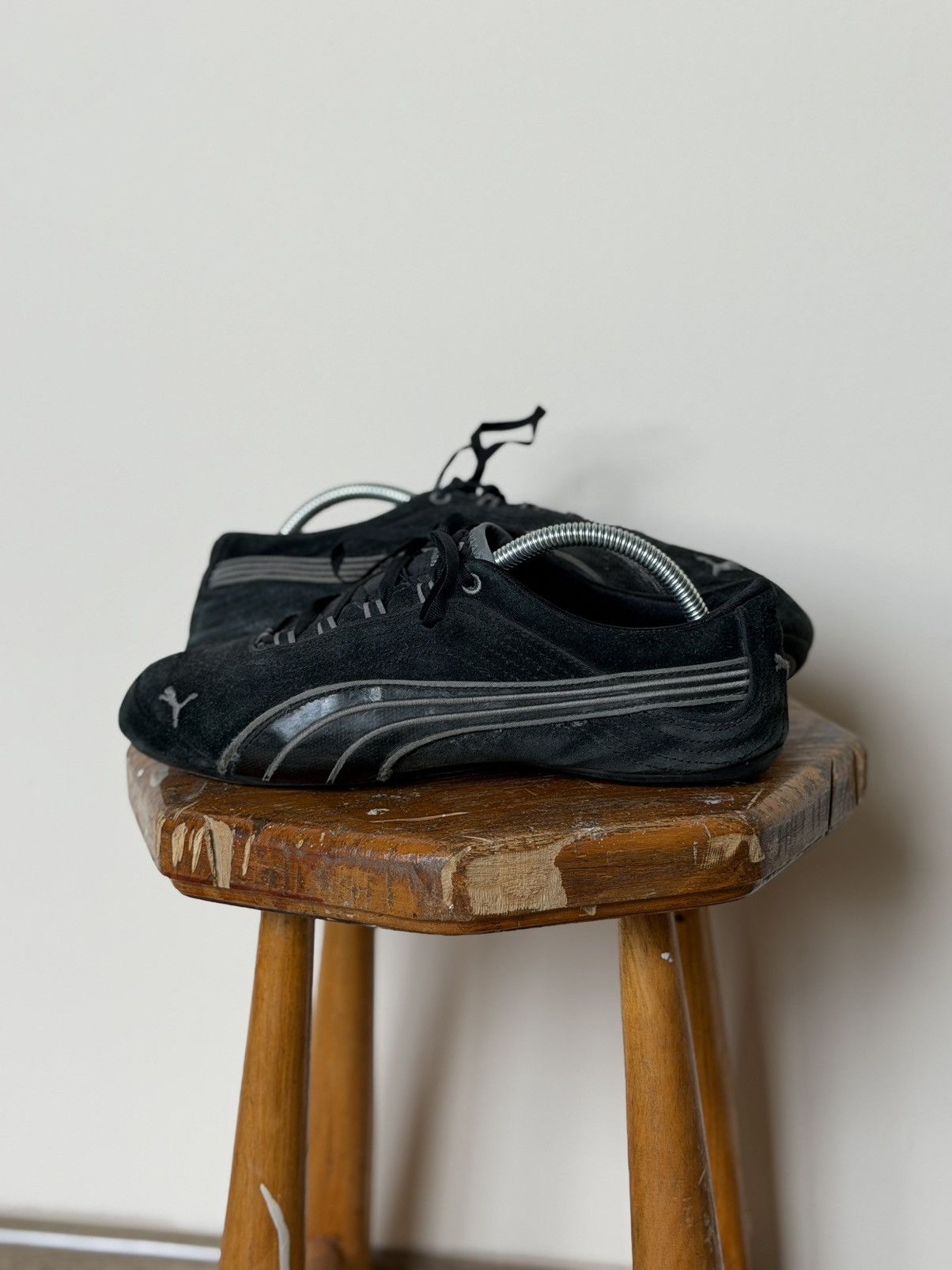 Puma Speedcat Black Leather Suede Sneakers Y2K