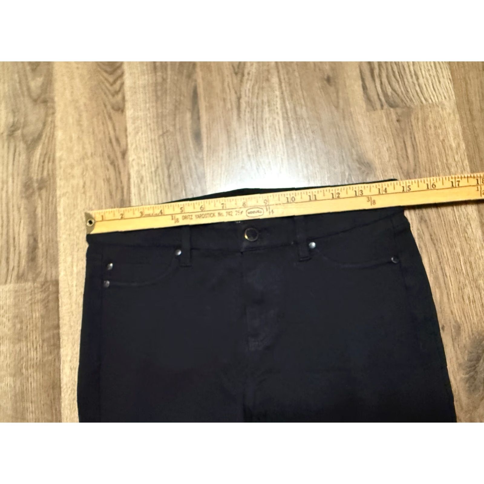 Vintage Liverpool Jeans Women's 4/27 Black Skinny Pockets 38" Length Size 26" / US 2 / IT 38 - 7 Thumbnail
