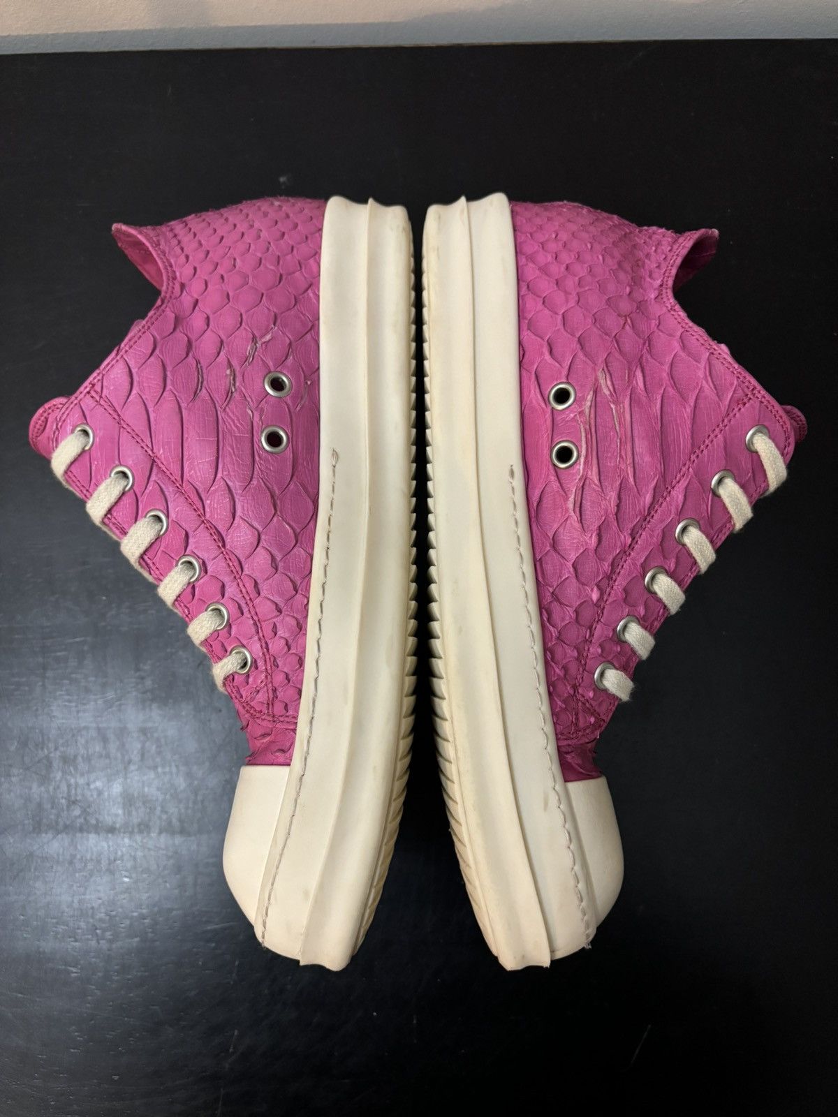 Rick Owens Rick Owens Python Skin Ramones Pink Milk White Size US 7 / EU 40 - 3 Thumbnail