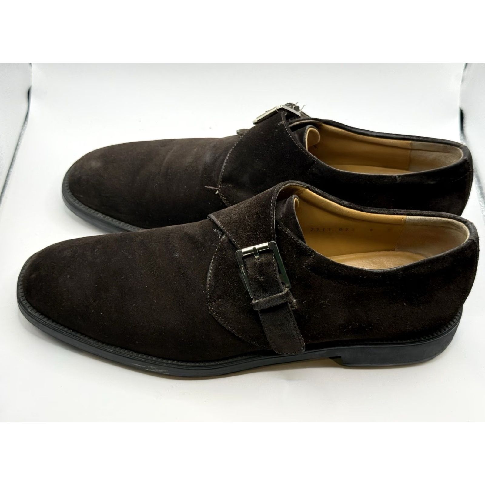 Salvatore Ferragamo VINTAGE Salvatore Ferragamo Monk Strap Dress Shoes Men Brown Leather Sz 9.5D Captoe Suede Leather Brown Size US 10 / EU 43 - 4 Thumbnail