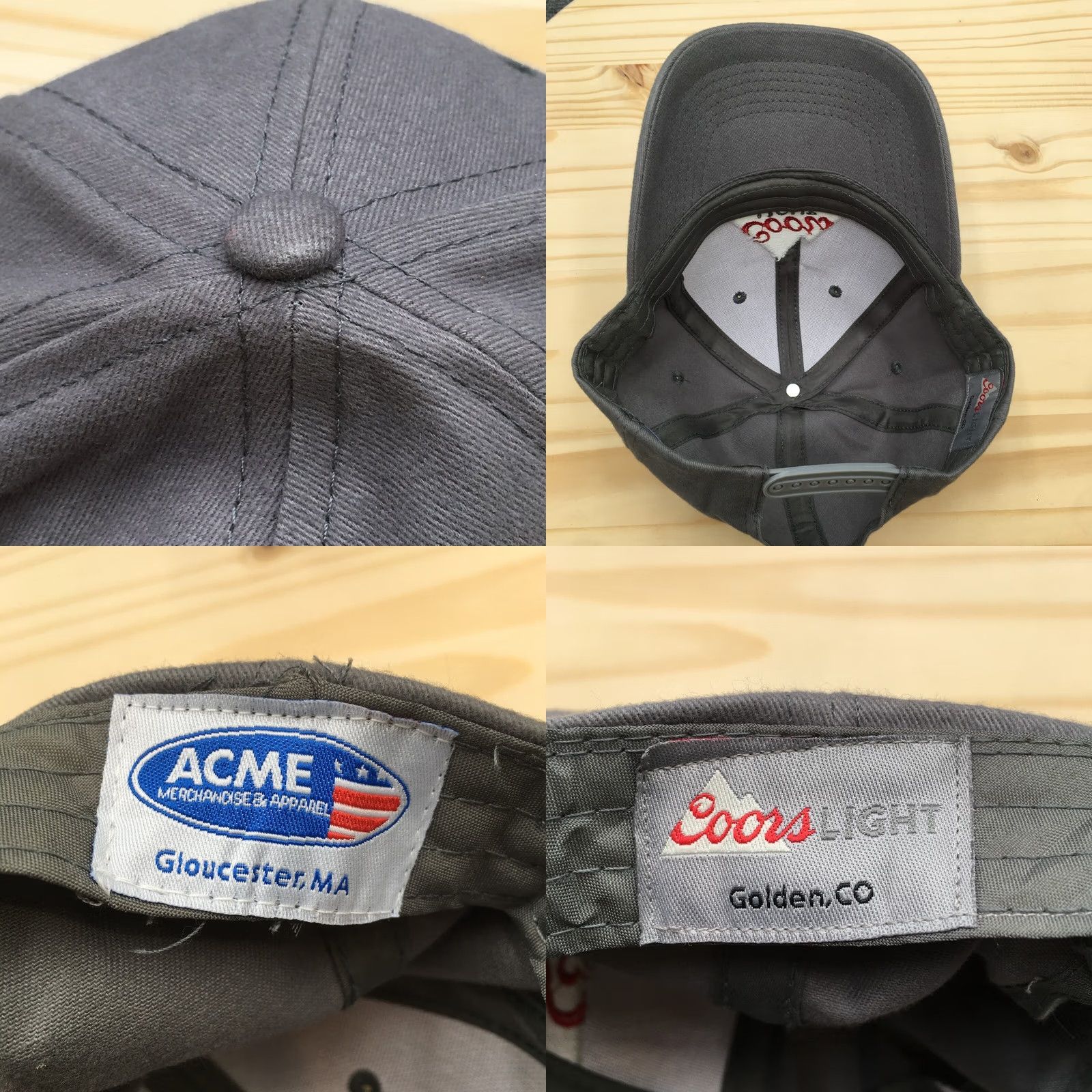 Vintage Coors Light Hat Baseball Cap Mens One Size Grey Acme Adjustable Back Casual Size ONE SIZE - 8 Thumbnail