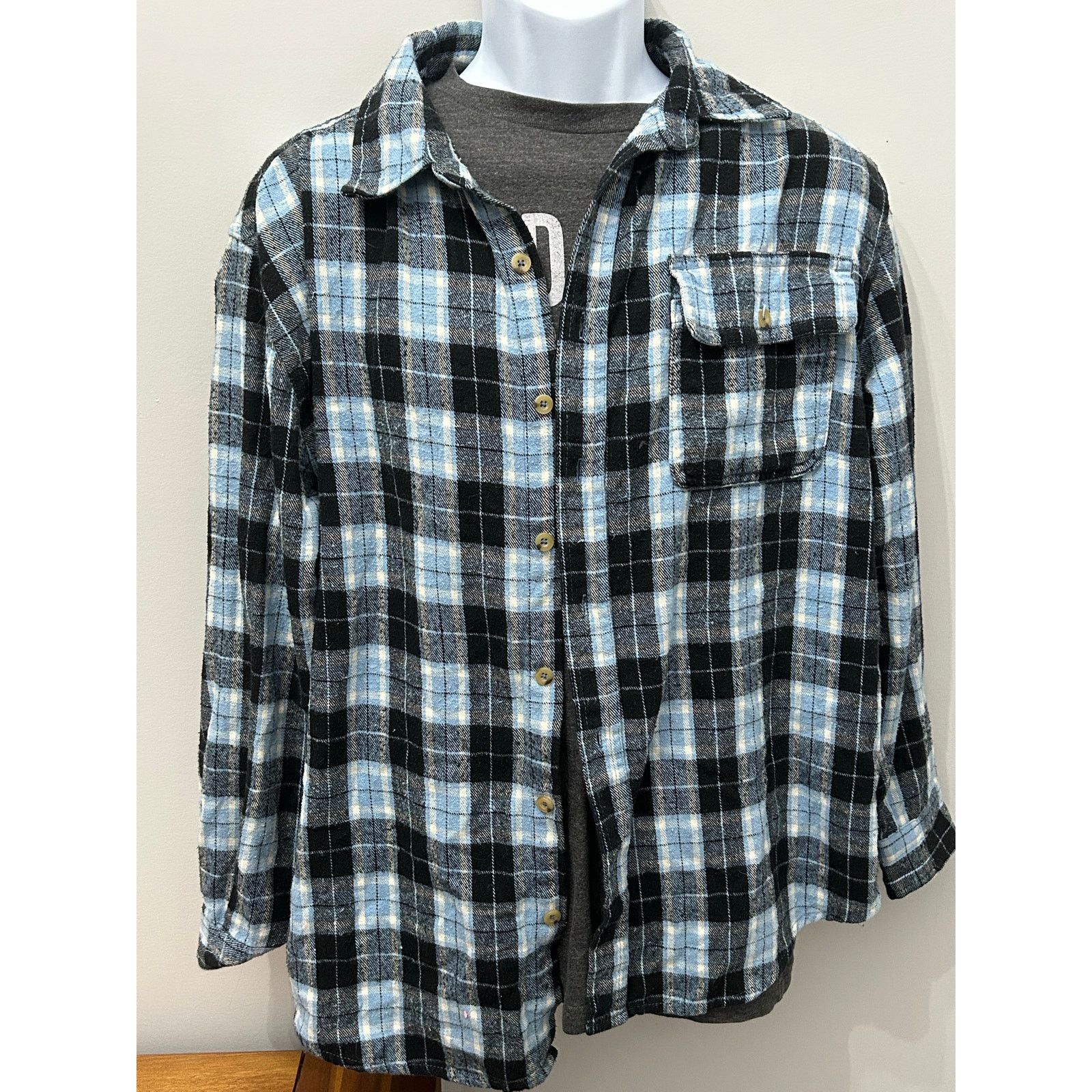 Other Old Mill Men Medium Blue Plaid Flannel Shirt Cotton Workwear Size US M / EU 48-50 / 2 - 2 Thumbnail