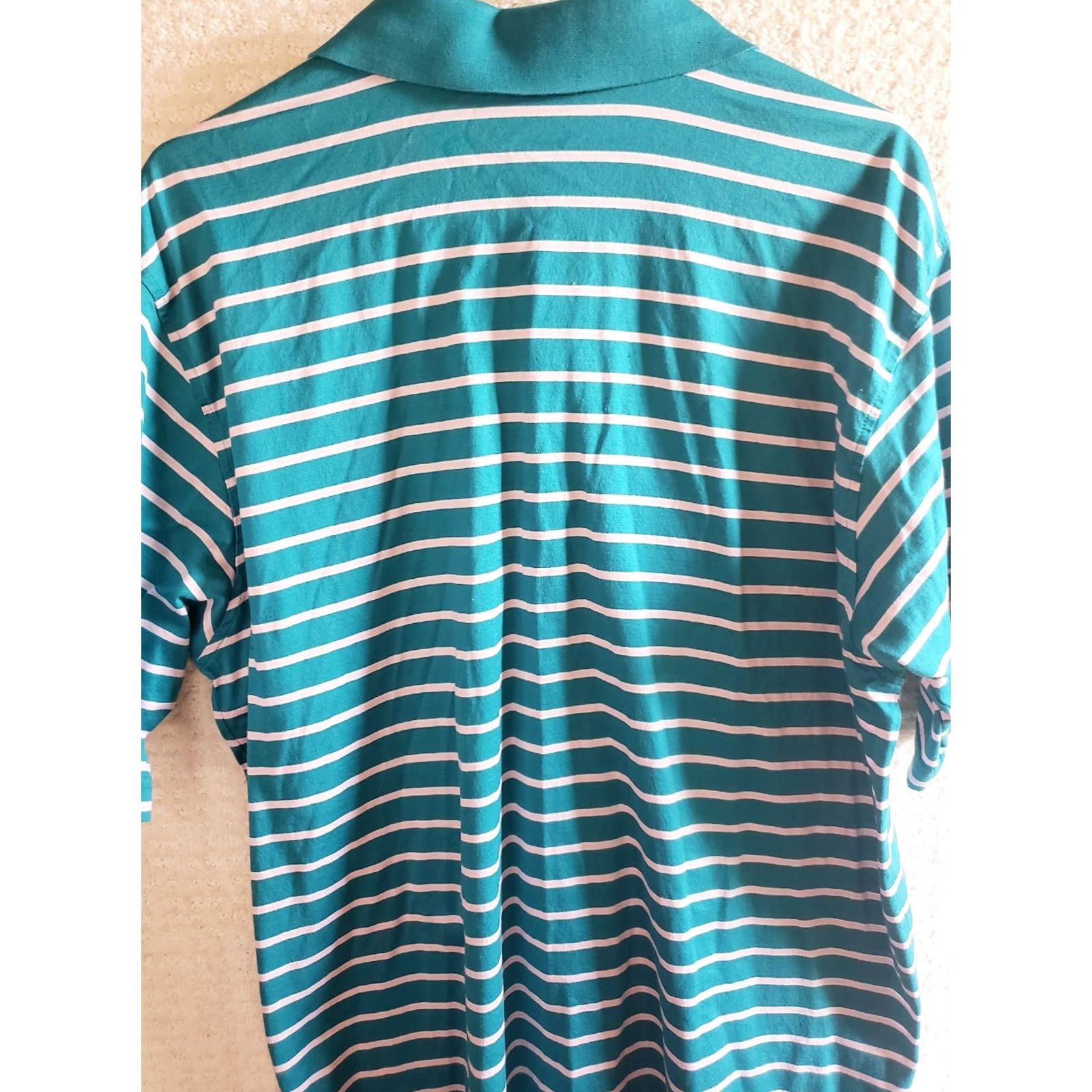 Peter Millar VINTAGE Peter Millar Polo Golf Shirt Mens XL Teal Pink Stripe Short Sleeve 100% Cotton Size US XL / EU 56 / 4 - 7 Thumbnail