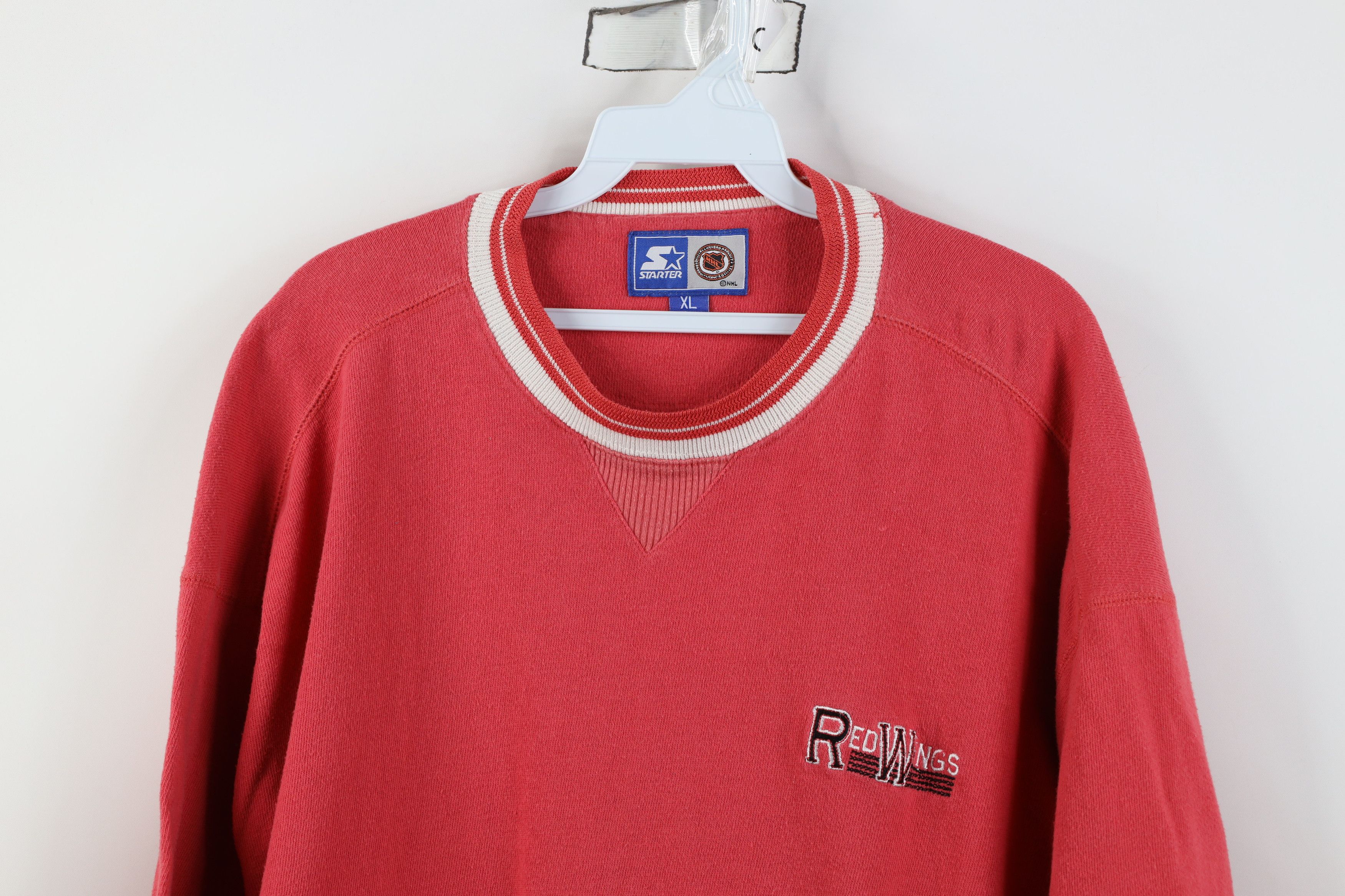 Starter Vintage 90s Starter Red Wings Ribbed Knit Ringer T-Shirt Size US XL / EU 56 / 4 - 2 Thumbnail