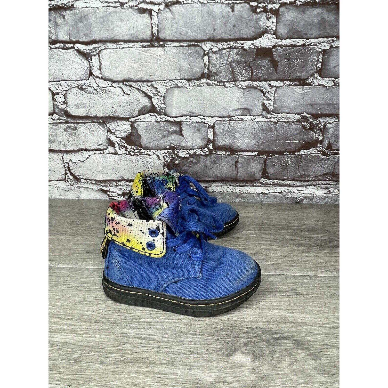 Dr. Martens DR MARTENS BLUE CANVAS Clover Fold Down BOOTS YOUTH AIR WALK Size US 6.5 / IT 36.5 - 1 Thumbnail