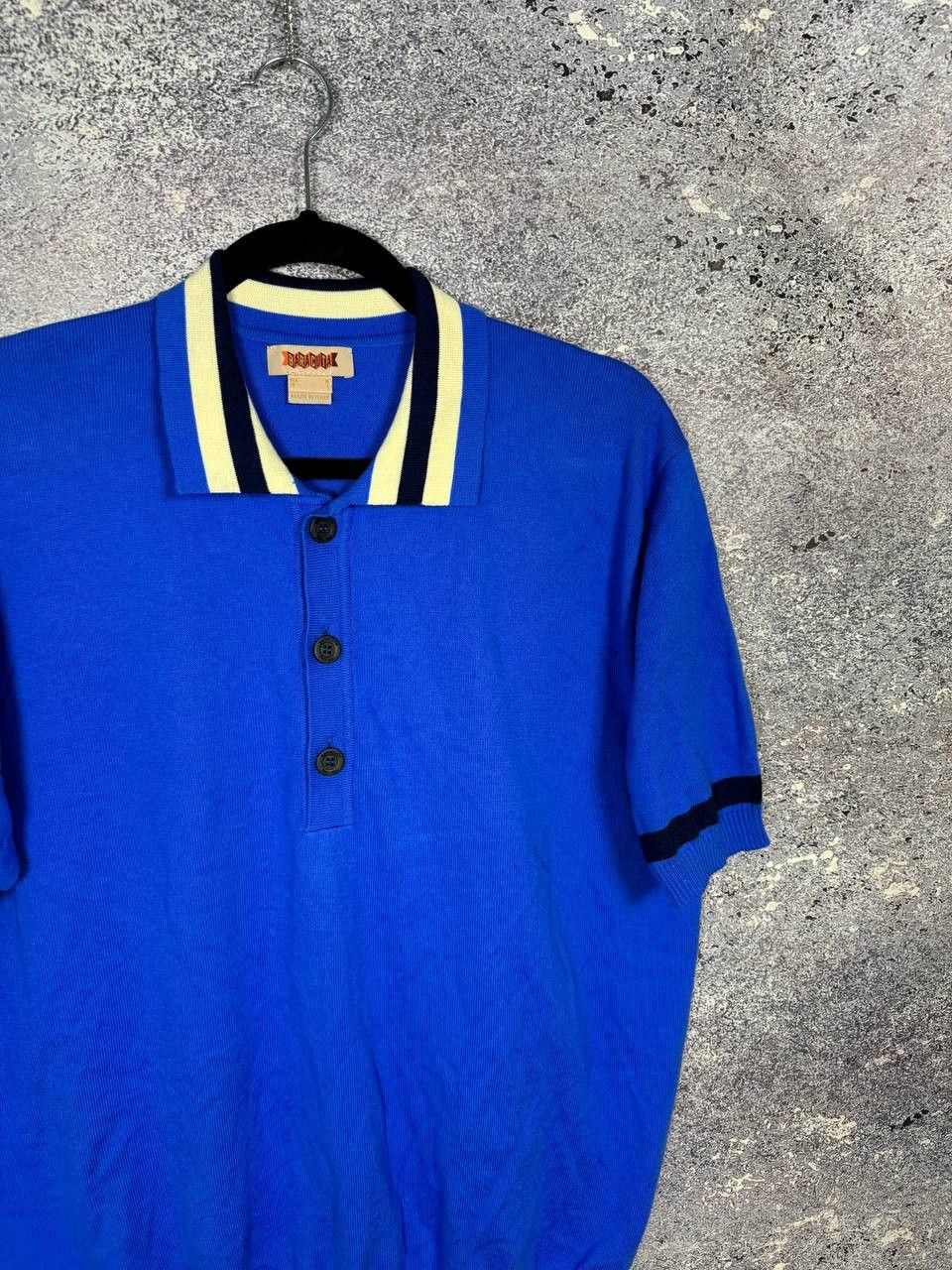 Baracuta × Vintage Vintage Baracuta Knit Polo Shirt Medium Blue Italy Size US M / EU 48-50 / 2 - 2 Thumbnail