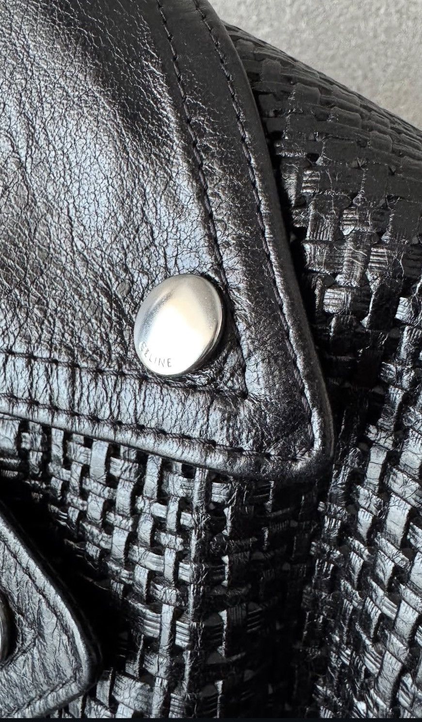 Celine Celine 24FW cropped texture leather biker jacket sz46 Size US S / EU 44-46 / 1 - 6 Thumbnail