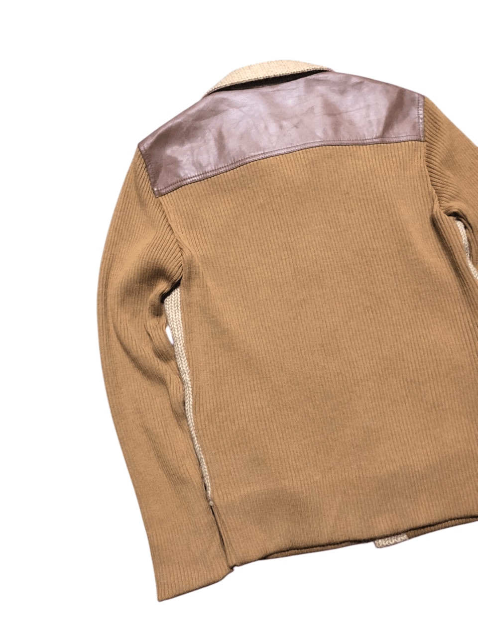 Oscar De La Renta Vintage Oscar De La Renta Wool knit Leather Part jacket Size US M / EU 48-50 / 2 - 8 Thumbnail