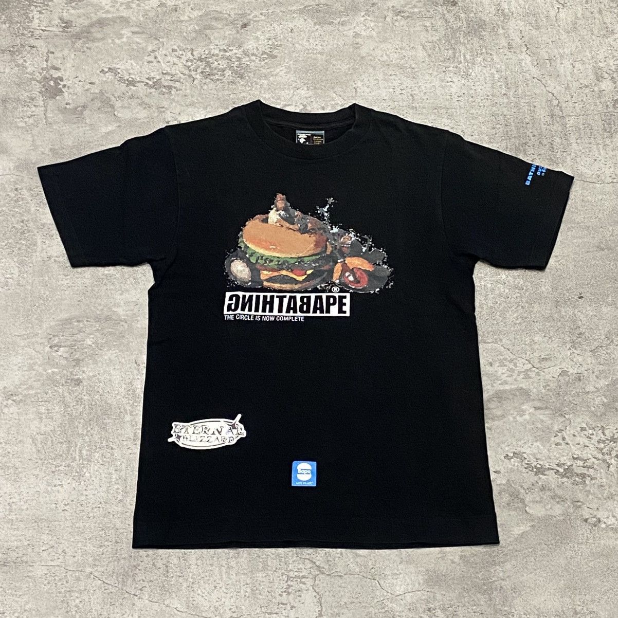 Bape Bape General Burger Black Short Sleeve Tshirt Size US S / EU 44-46 / 1 - 1 Thumbnail