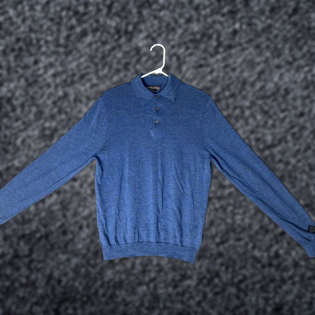 Brooks Brothers Brooks Brothers Merino Wool Polo Sweater Mens M Blue Long Sleeve Knit Regular Pullover Size US M / EU 48-50 / 2 - 1 Thumbnail