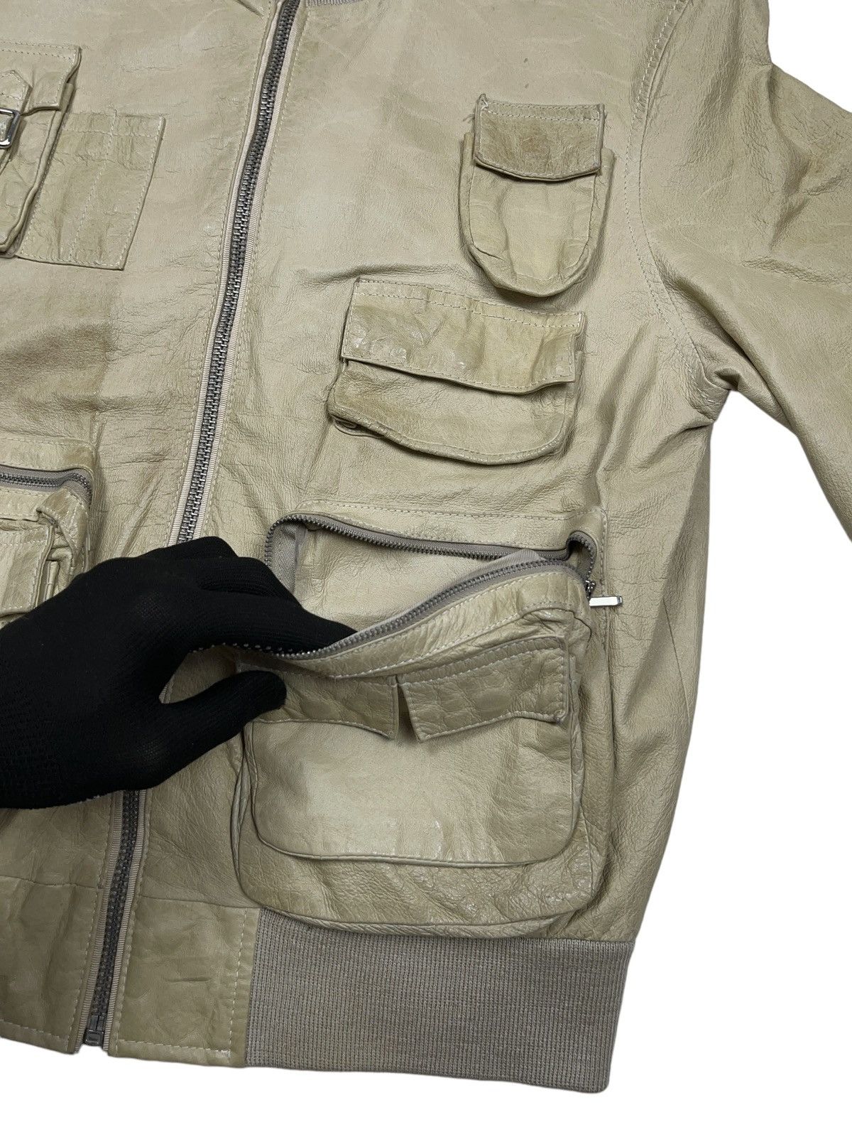 Japanese Brand Vintage Multi Pocket Leather Jacket D&G Style Japanese Size US L / EU 52-54 / 3 - 5 Thumbnail