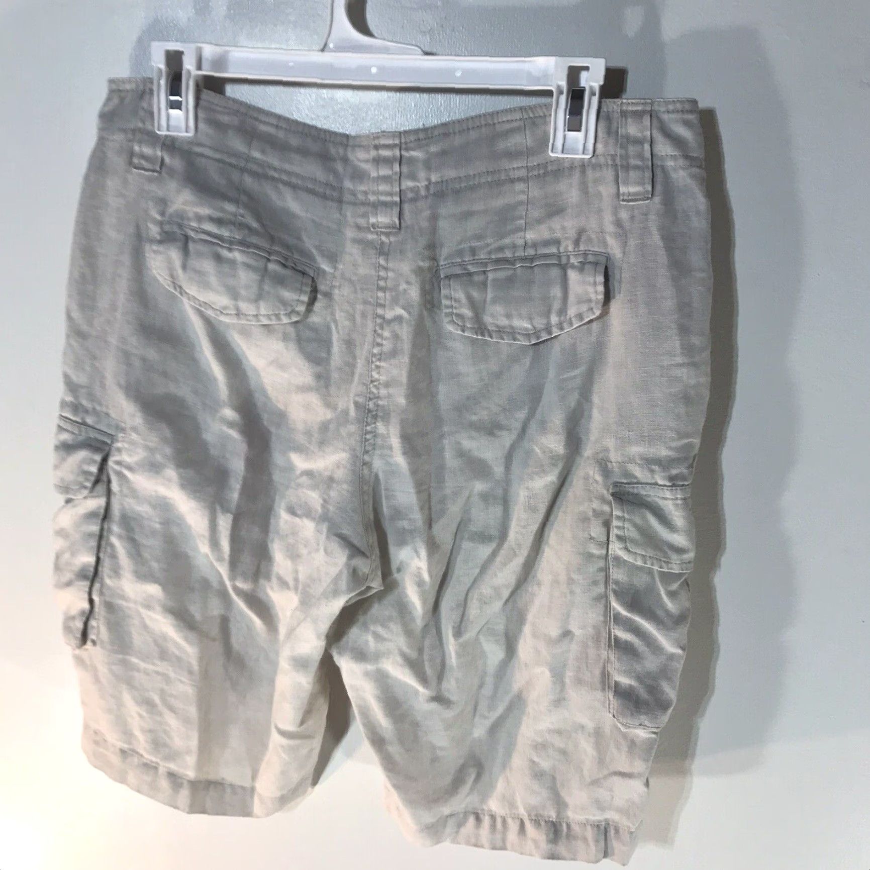 Willi Smith VINTAGE Willi Smith Womens Cargo Shorts Size 8 Ivory Linen Breathable Summer Casual Size 30" / US 8 / IT 44 - 2 Thumbnail