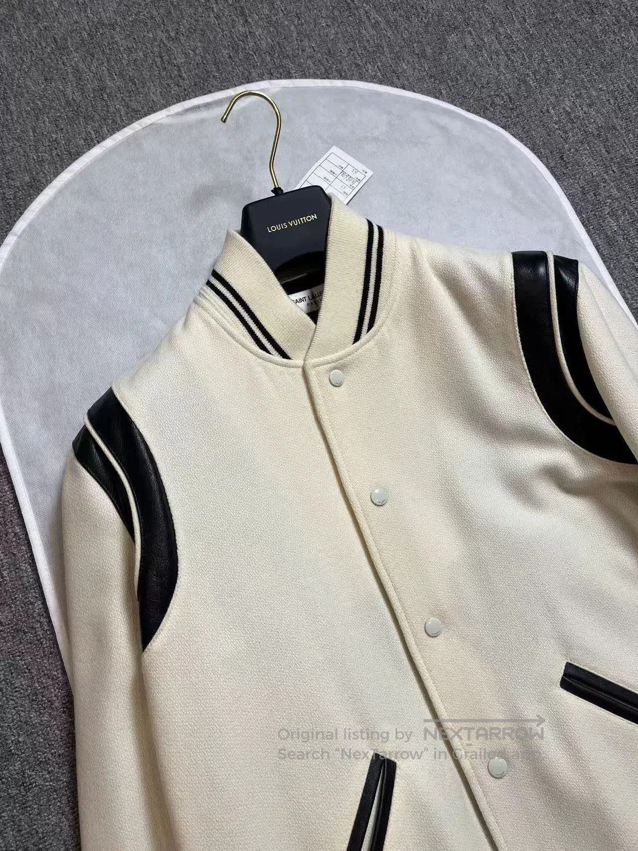 Saint Laurent Paris Saint Laurent White Wool Baseball Jacket. Size US L / EU 52-54 / 3 - 3 Thumbnail