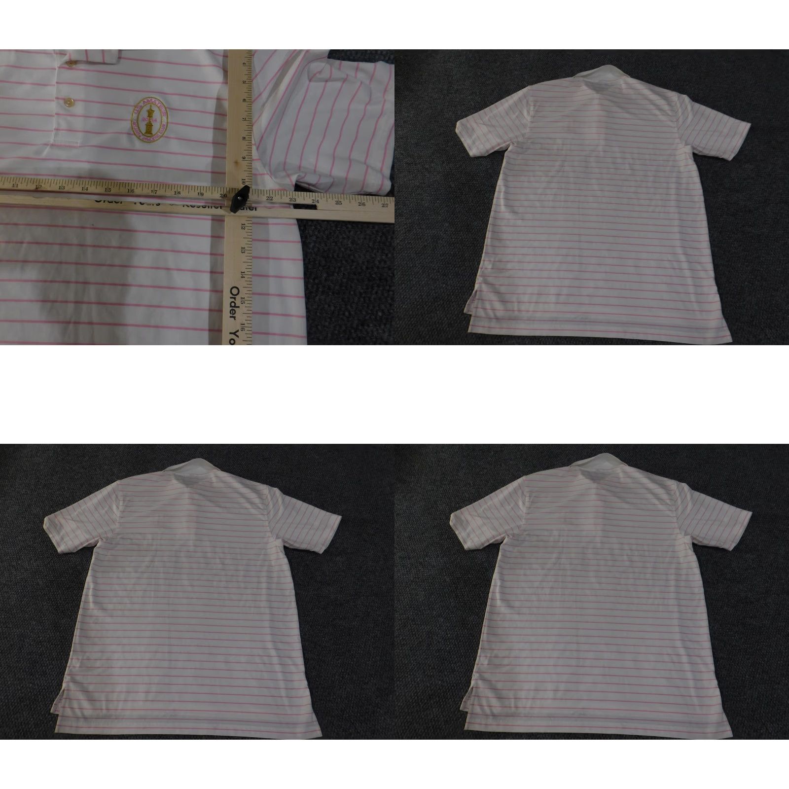 Peter Millar VINTAGE Peter Millar Polo Shirt Mens L Pink Stripe Summer Comfort Golf US Amateur Size US L / EU 52-54 / 3 - 8 Thumbnail