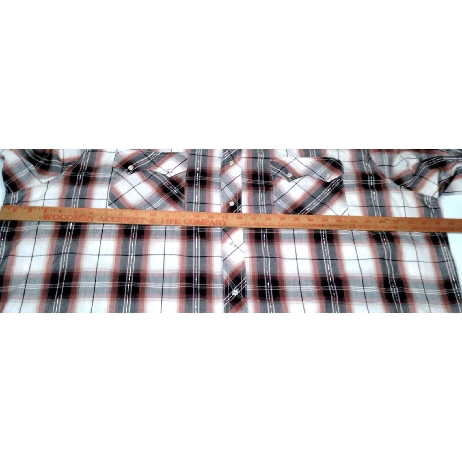 Vintage Rustler Shirt Men 3XL Brown Plaid Pearl Snap Western Sawtooth Cowboy Button-Up Short Sleeve Size US XXL / EU 58 / 5 - 5 Thumbnail