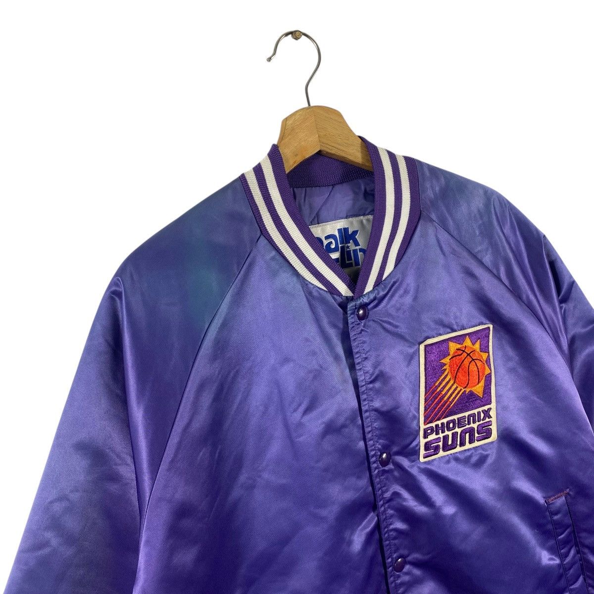 NBA Vintage 90s Phoenix Suns Satin Bomber Jacket L Size Purple Size US L / EU 52-54 / 3 - 4 Thumbnail