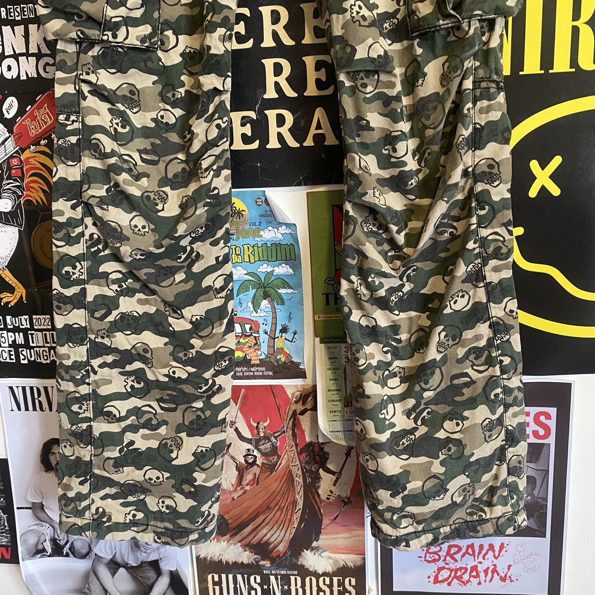 Vintage Vintage Rad Custom Special Sherpa Lined Skull Print Pants Size US 26 / EU 42 - 3 Thumbnail