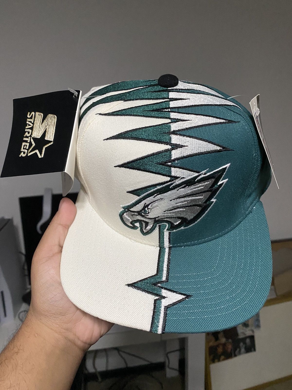 Starter NWT VTG 90s Starter Philadelphia Eagles Shockwave Hat Size ONE SIZE - 2 Thumbnail