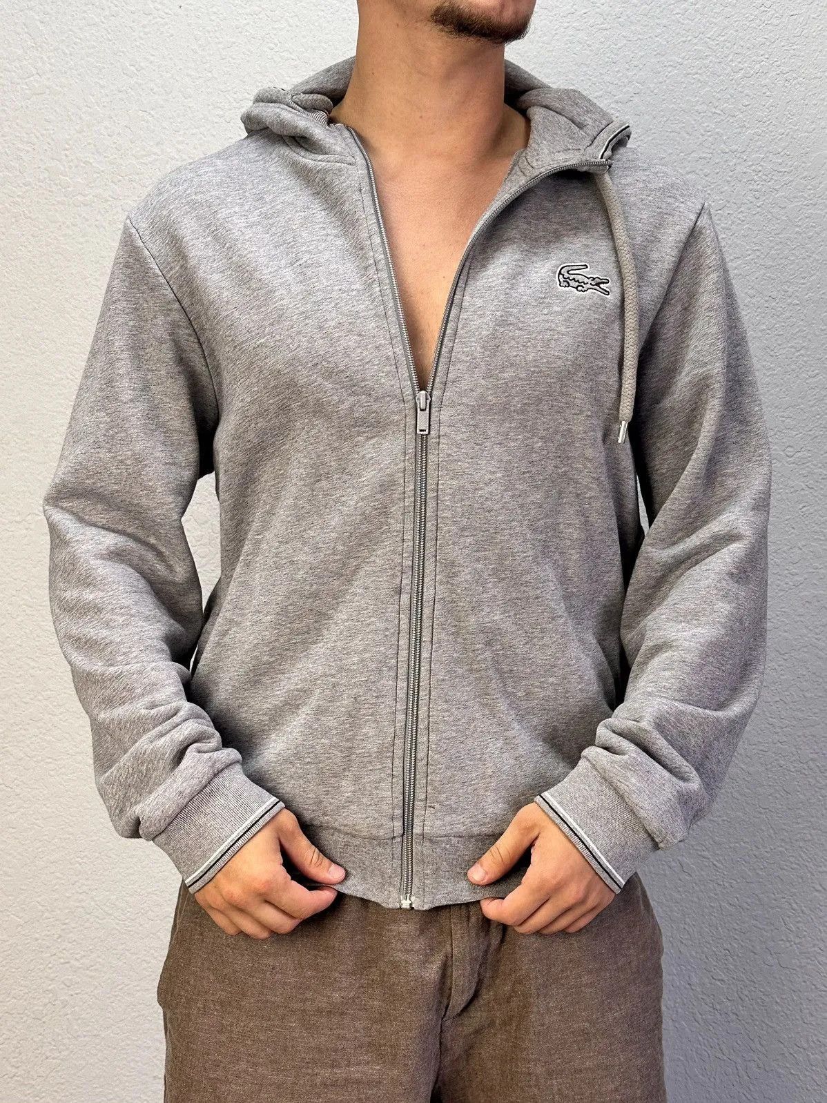 Lacoste Vintage Lacoste Zip Hoodie Grey Sk8 France Polo Ralph Lauren Size US L / EU 52-54 / 3 - 2 Thumbnail