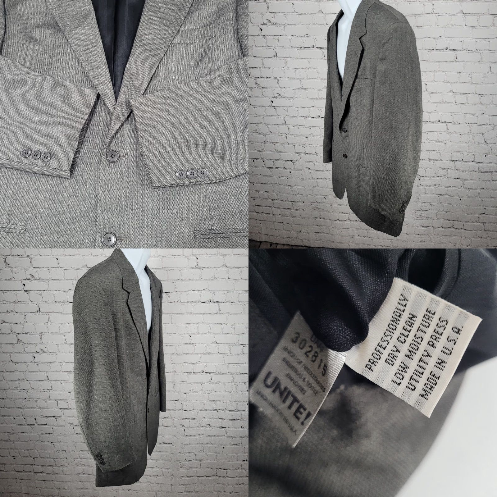 Pierre Cardin VINTAGE Pierre Cardin Grey 2 Button Ventless Notch Blazer Sport Coat Suit Jacket USA 42L Size 42R - 9 Thumbnail