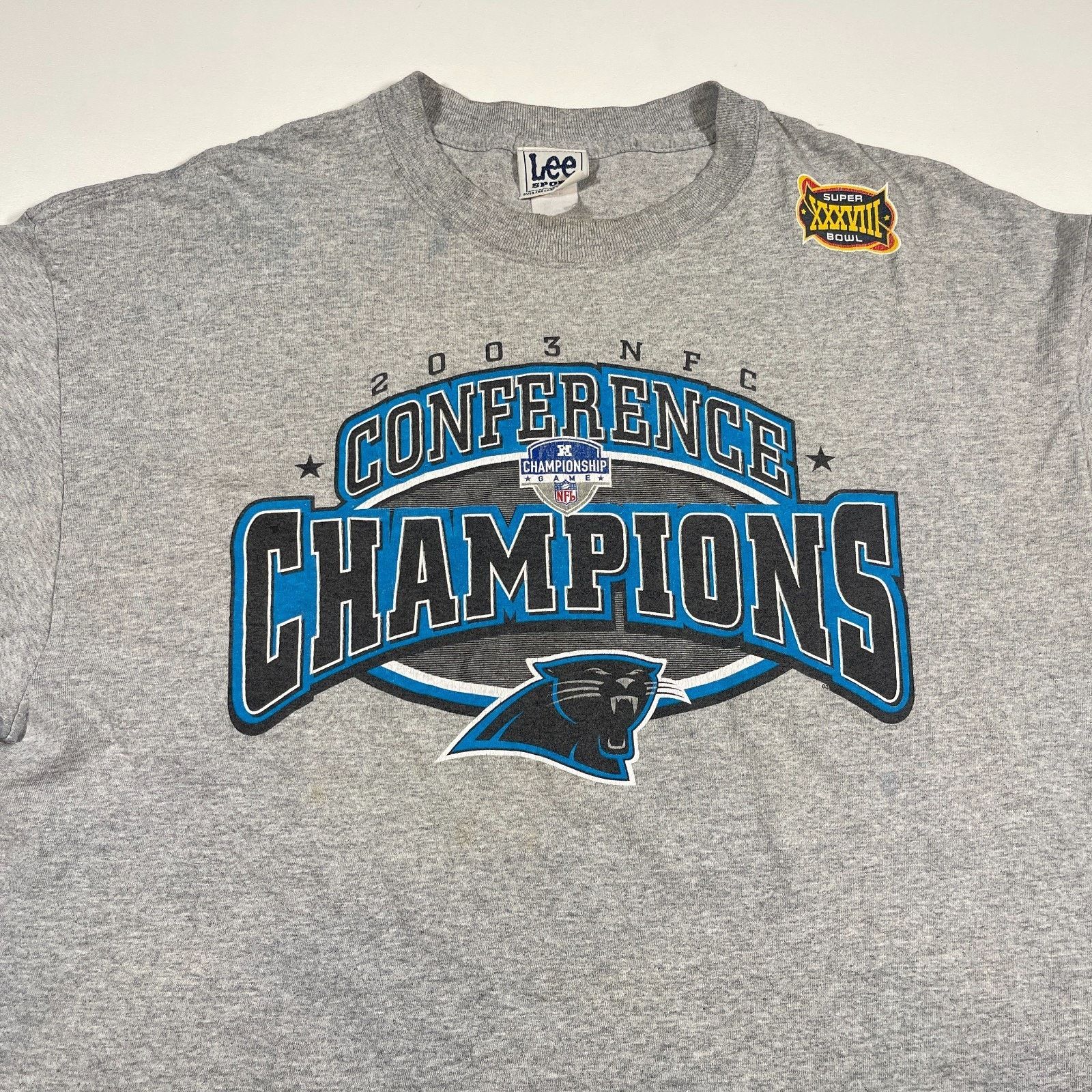 Reebok × Vintage vintage Reebok Carolina Panthers 2003 NFC Champions T Shirt Size US XL / EU 56 / 4 - 2 Thumbnail