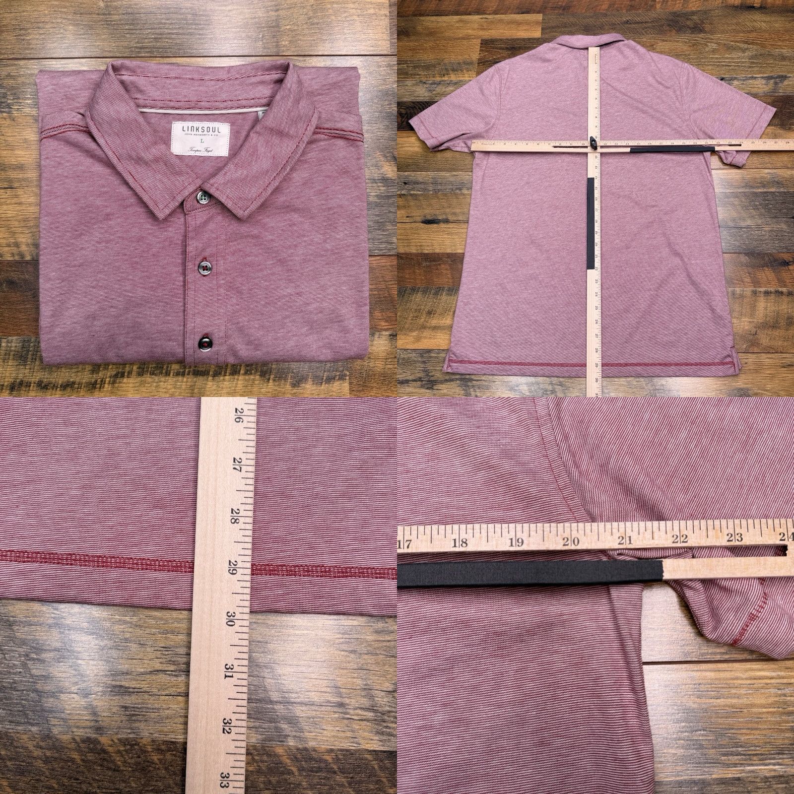 Vintage Linksoul Polo Shirt Mens Large Red Tempus Fugit Preppy Size US L / EU 52-54 / 3 - 8 Thumbnail