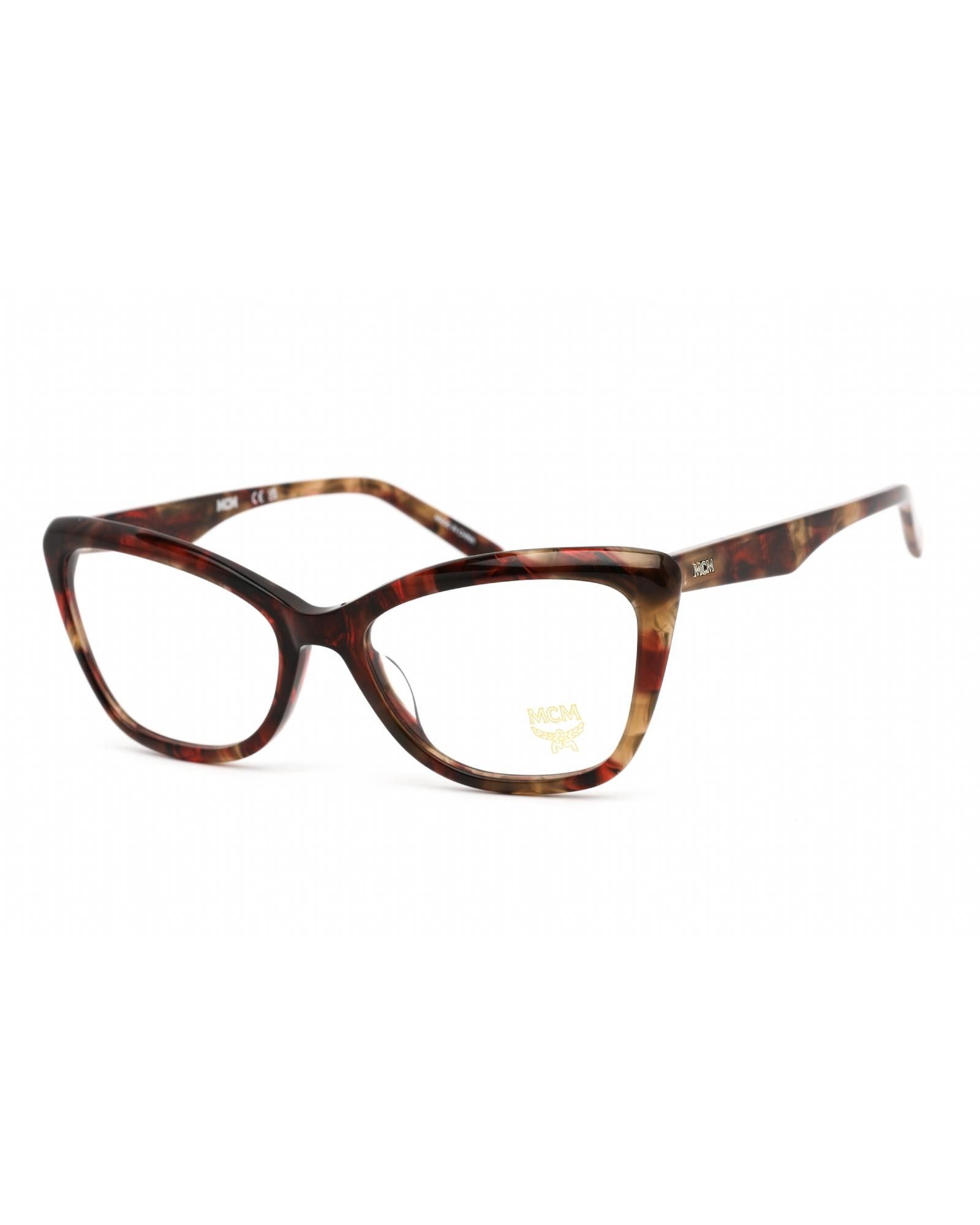 image of MCM2708 Eyeglasses Red Havana/clear Demo Lens, Women's