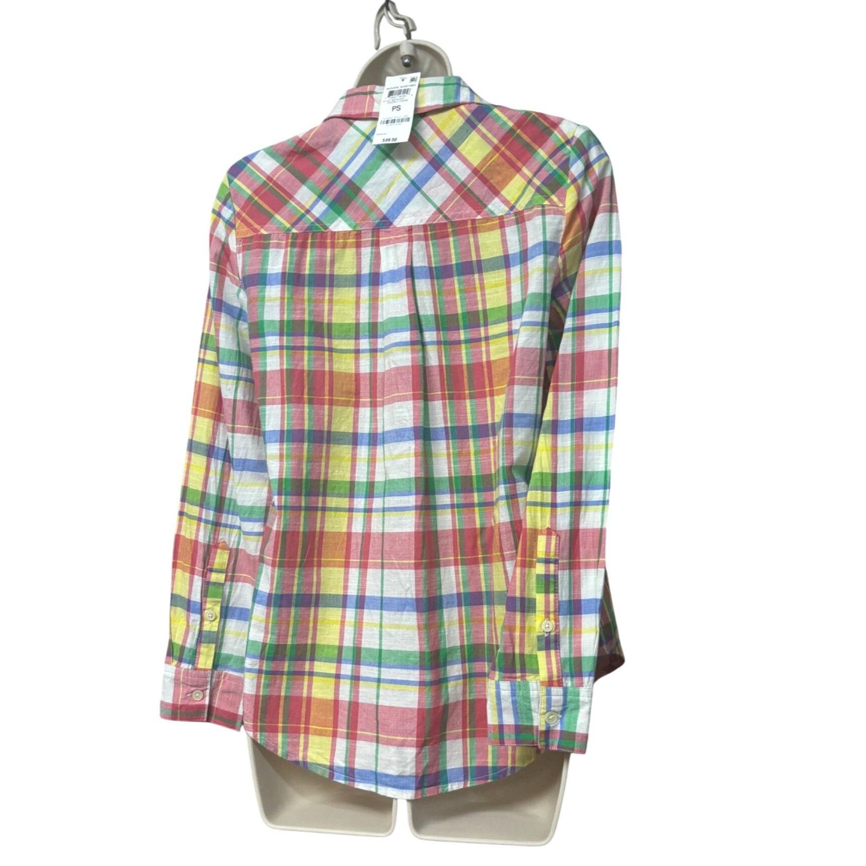 Style & Co Style & Co Petite Cotton Plaid Shirt, Coconut Cream, Sz. PS Size ONE SIZE - 3 Thumbnail