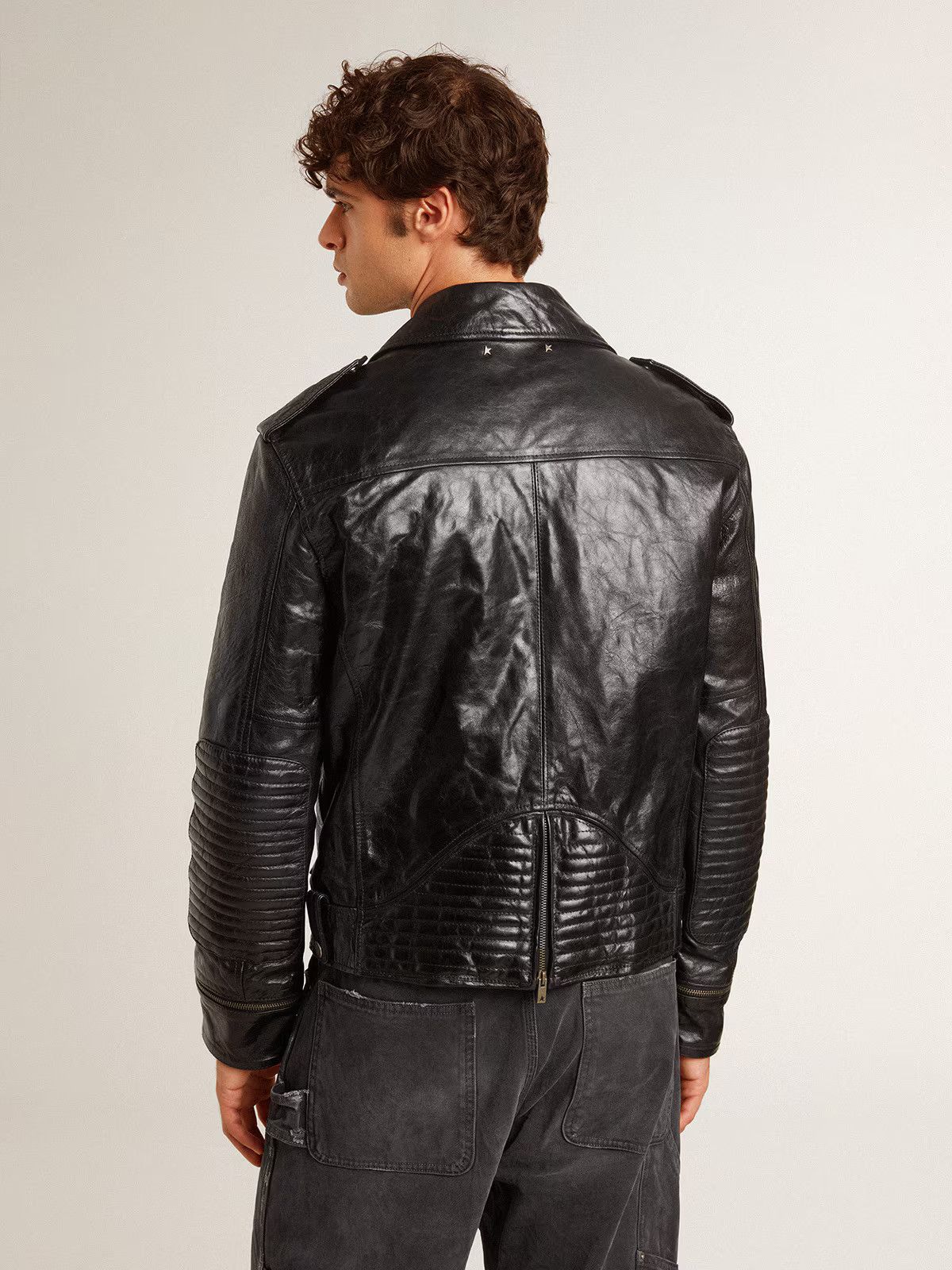 Golden Goose o1s22i1n1224 Leather Biker Jacket in Black Size US L / EU 52-54 / 3 - 4 Thumbnail