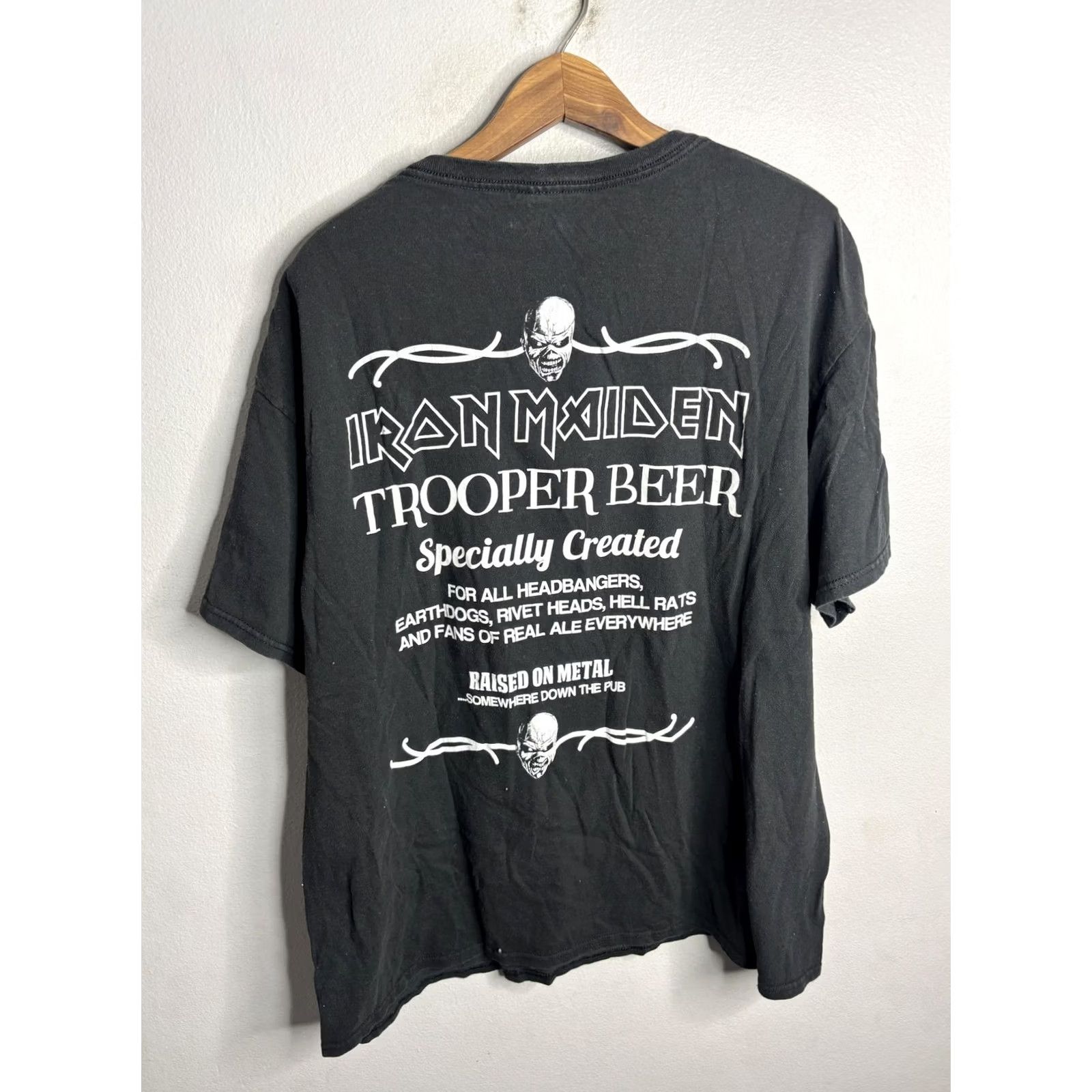 Delta Iron Maiden Trooper Beer Shirt Mens XL Black Delta Graphic Tee Crew Neck Short Sleeve Rock Metal Band Eddie Size US XL / EU 56 / 4 - 6 Thumbnail
